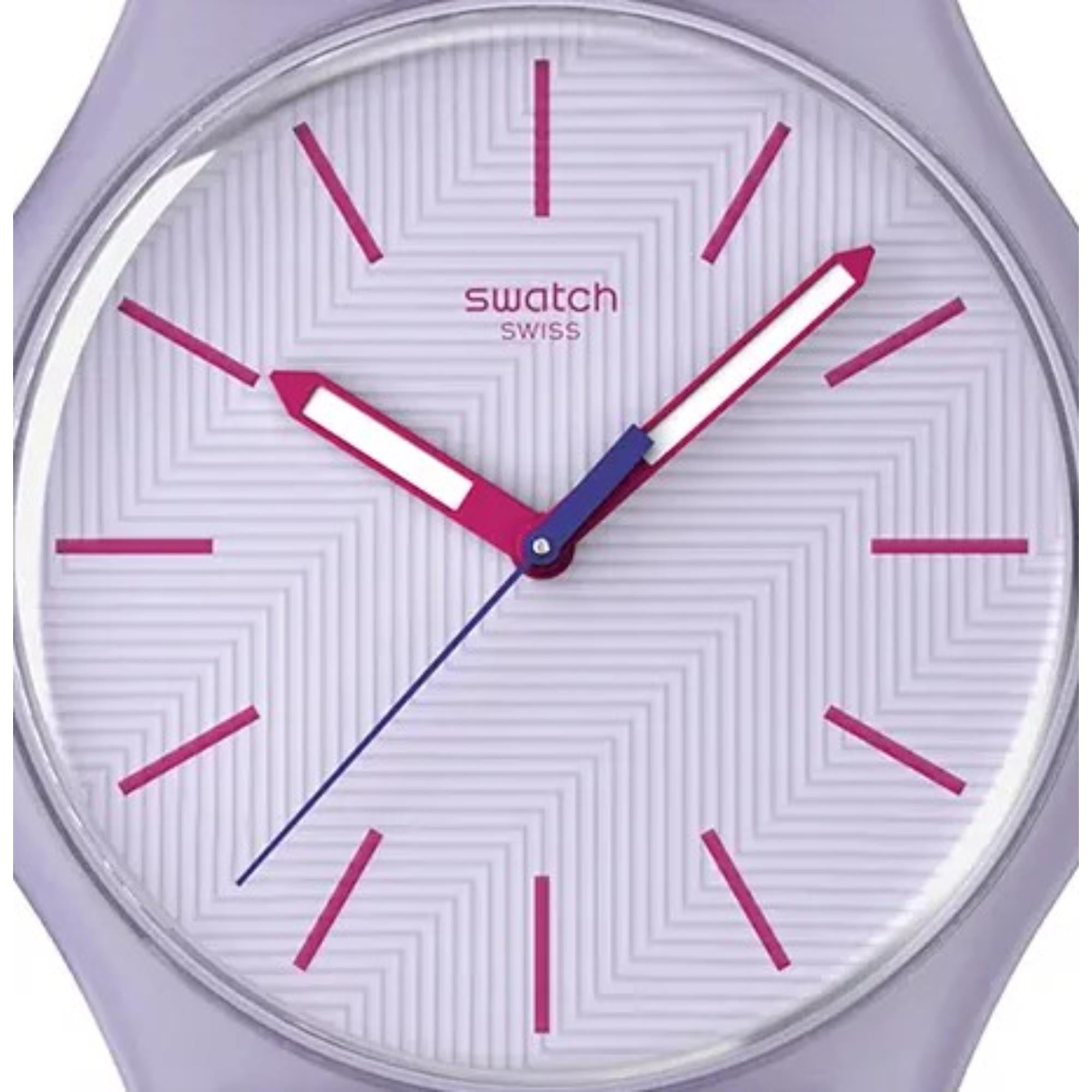 Swatch Originals Lavendaze Quartz Purple Dial Silicone Strap Unisex Watch SO29V101