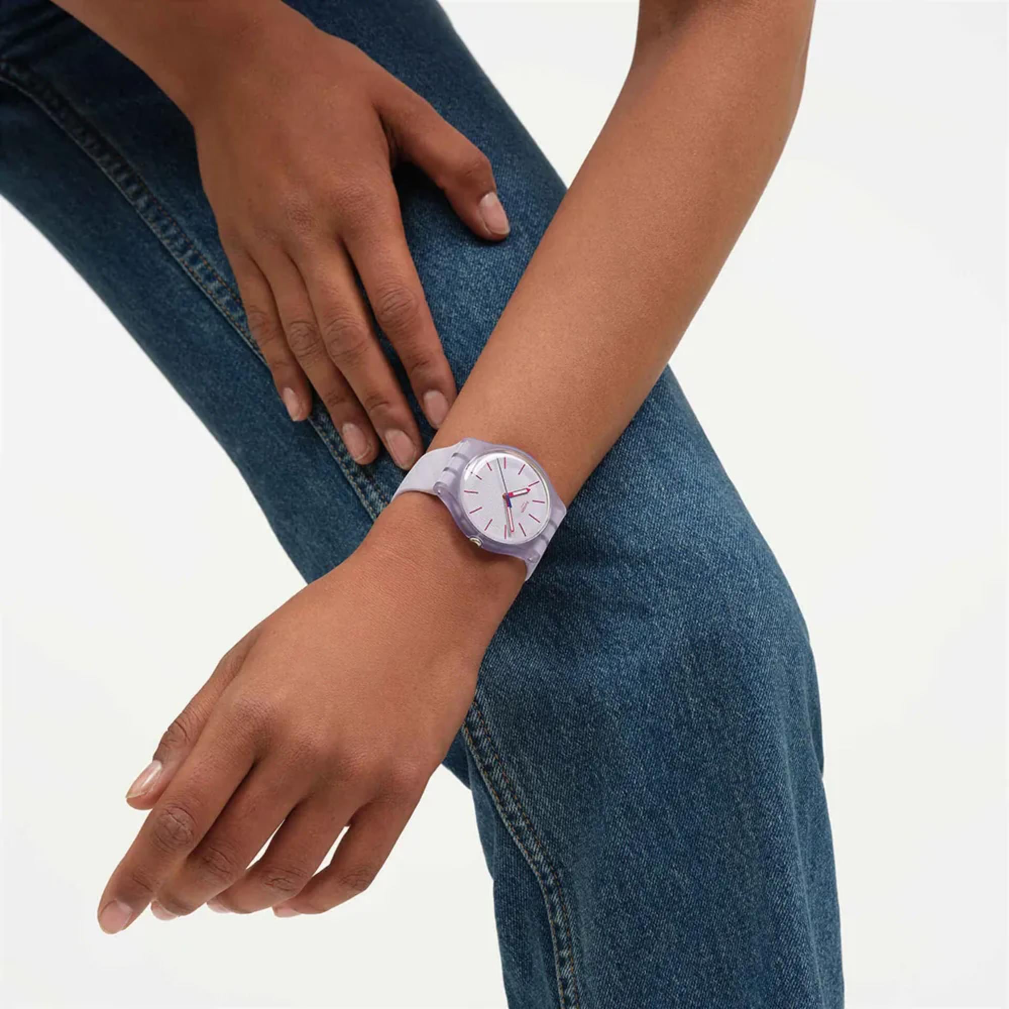 Swatch Originals Lavendaze Quartz Purple Dial Silicone Strap Unisex Watch SO29V101
