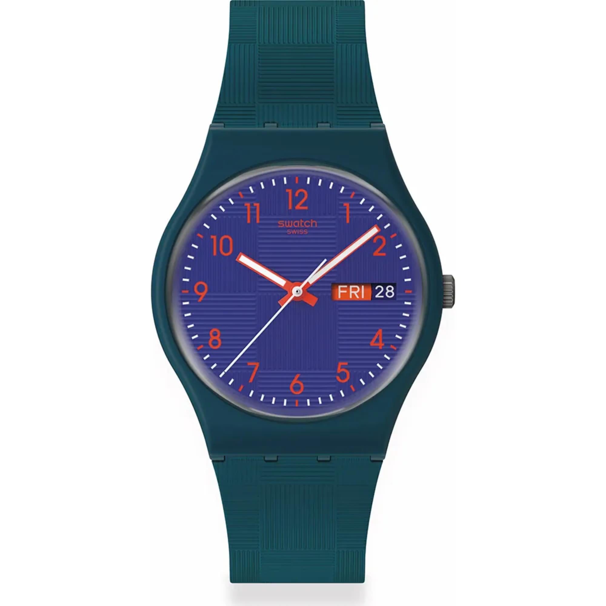 Swatch Originals Pattern Formation Blue Dial Silicone Strap Unisex Watch SO28N706