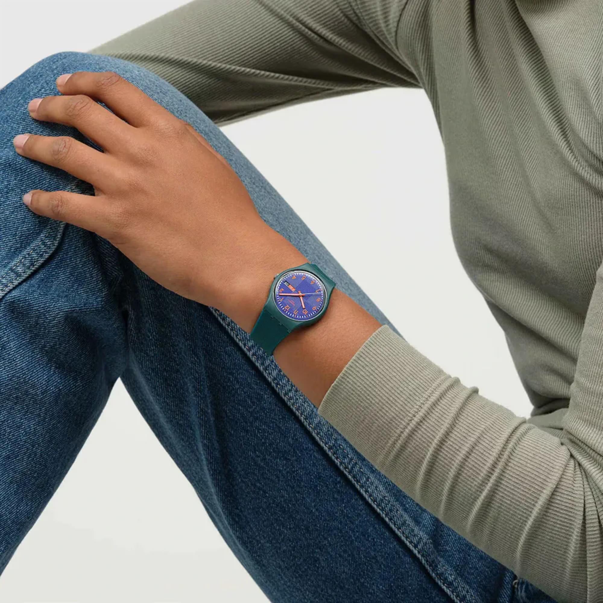 Swatch Originals Pattern Formation Blue Dial Silicone Strap Unisex Watch SO28N706