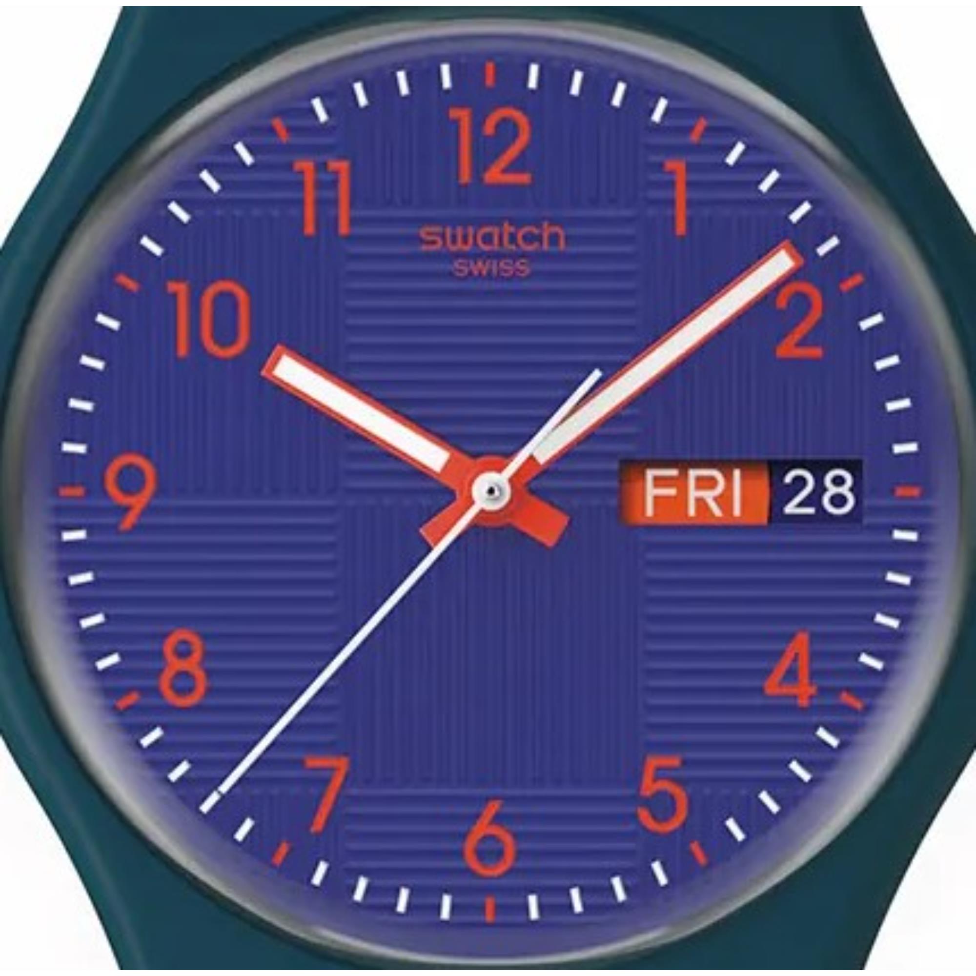Swatch Originals Pattern Formation Blue Dial Silicone Strap Unisex Watch SO28N706