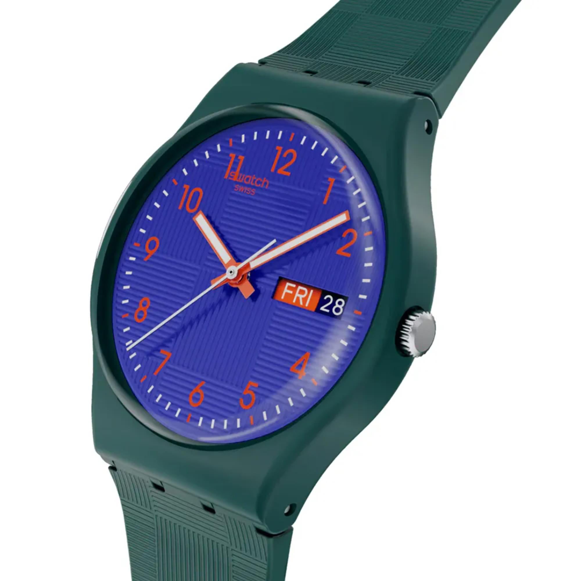 Swatch Originals Pattern Formation Blue Dial Silicone Strap Unisex Watch SO28N706