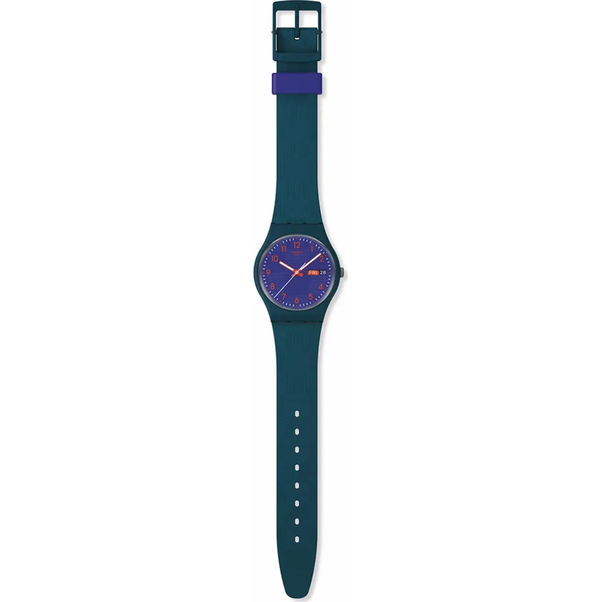 Swatch Originals Pattern Formation Blue Dial Silicone Strap Unisex Watch SO28N706