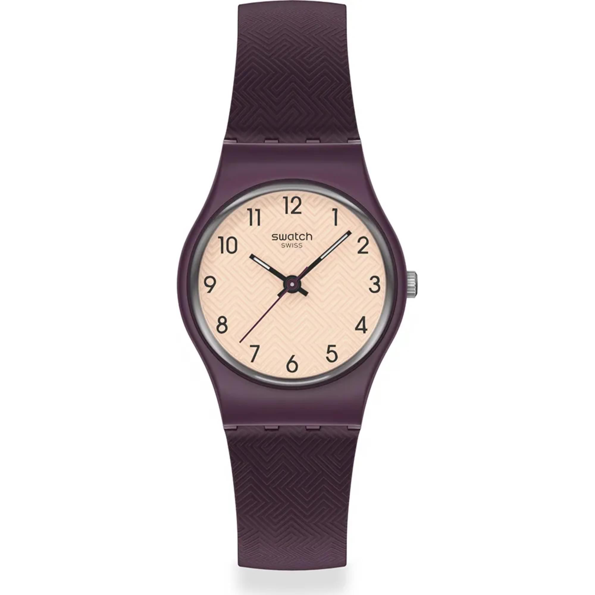 Swatch Originals Repeat Chic Quartz Beige Dial Silicone Strap Unisex Watch LR138
