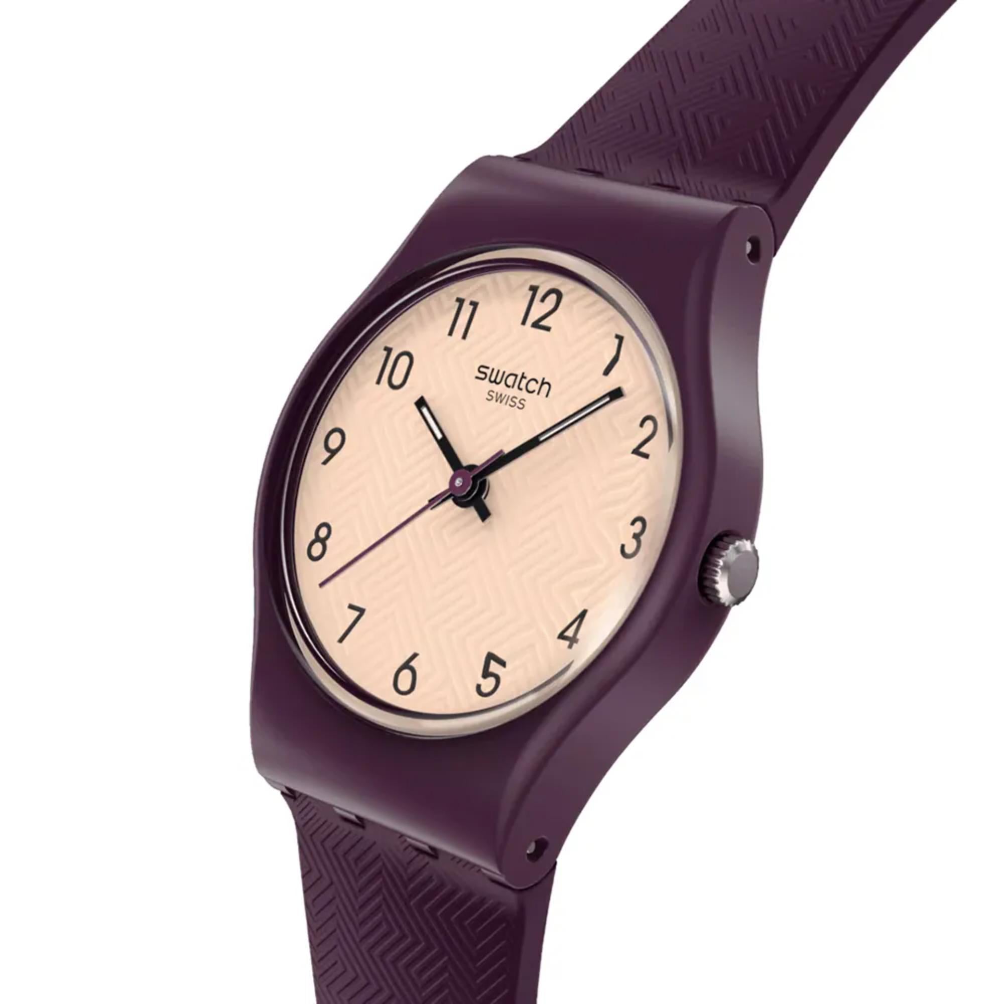Swatch Originals Repeat Chic Quartz Beige Dial Silicone Strap Unisex Watch LR138