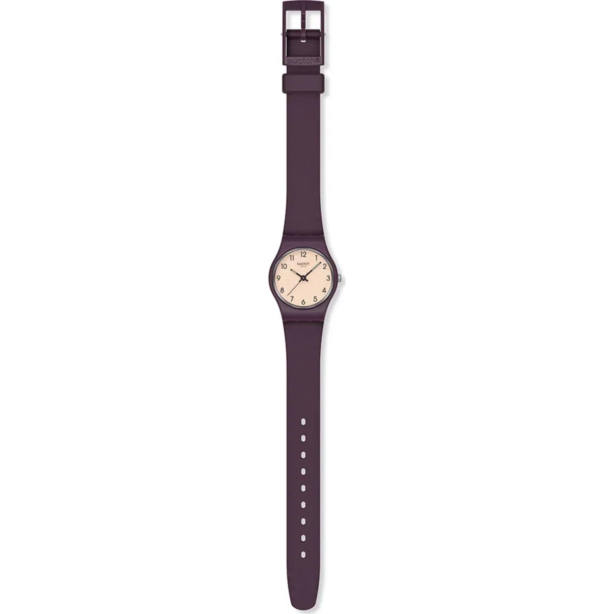 Swatch Originals Repeat Chic Quartz Beige Dial Silicone Strap Unisex Watch LR138