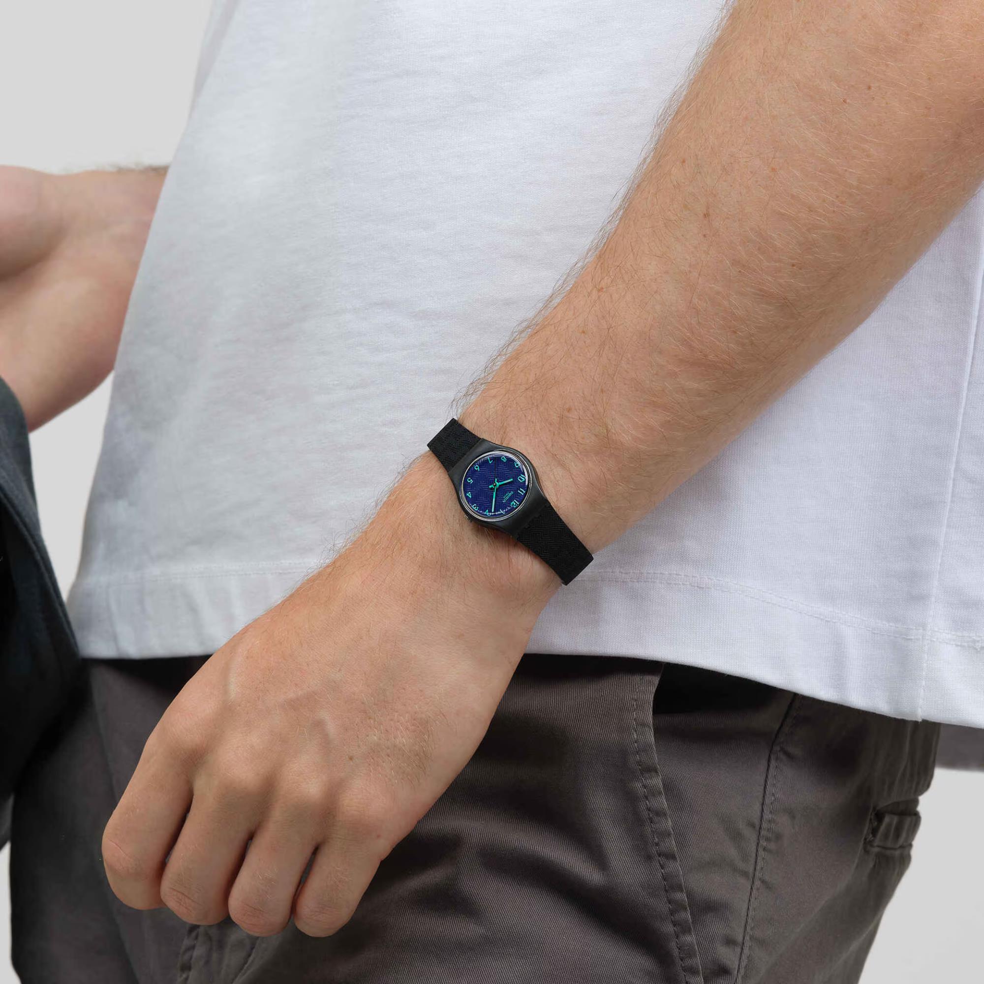 Swatch Originals Grace in Time Quartz Blue Dial Silicone Strap Unisex Watch LB188