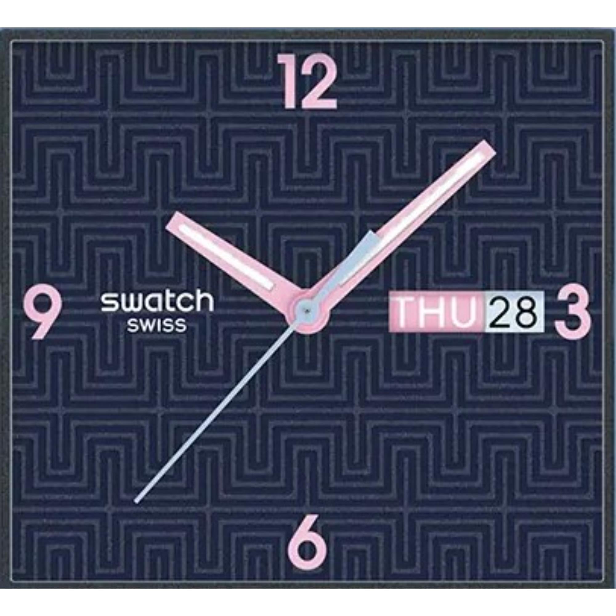 Swatch Originals Bright Angle Quartz Blue Dial Silicone Strap Unisex Watch SO34L701