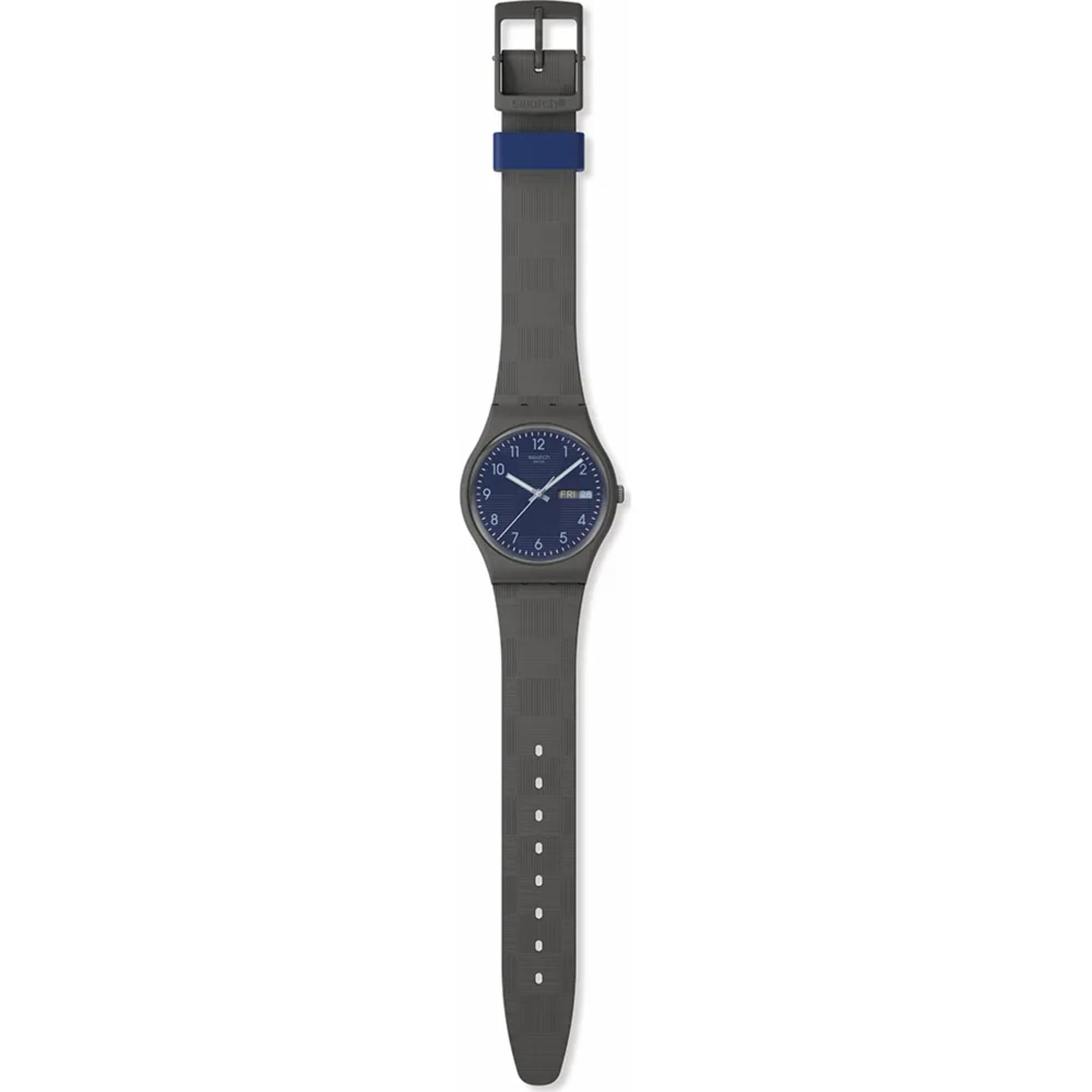 Swatch Originals Tile Dial Quartz Blue Dial Silicone Strap Unisex Watch SO28M701