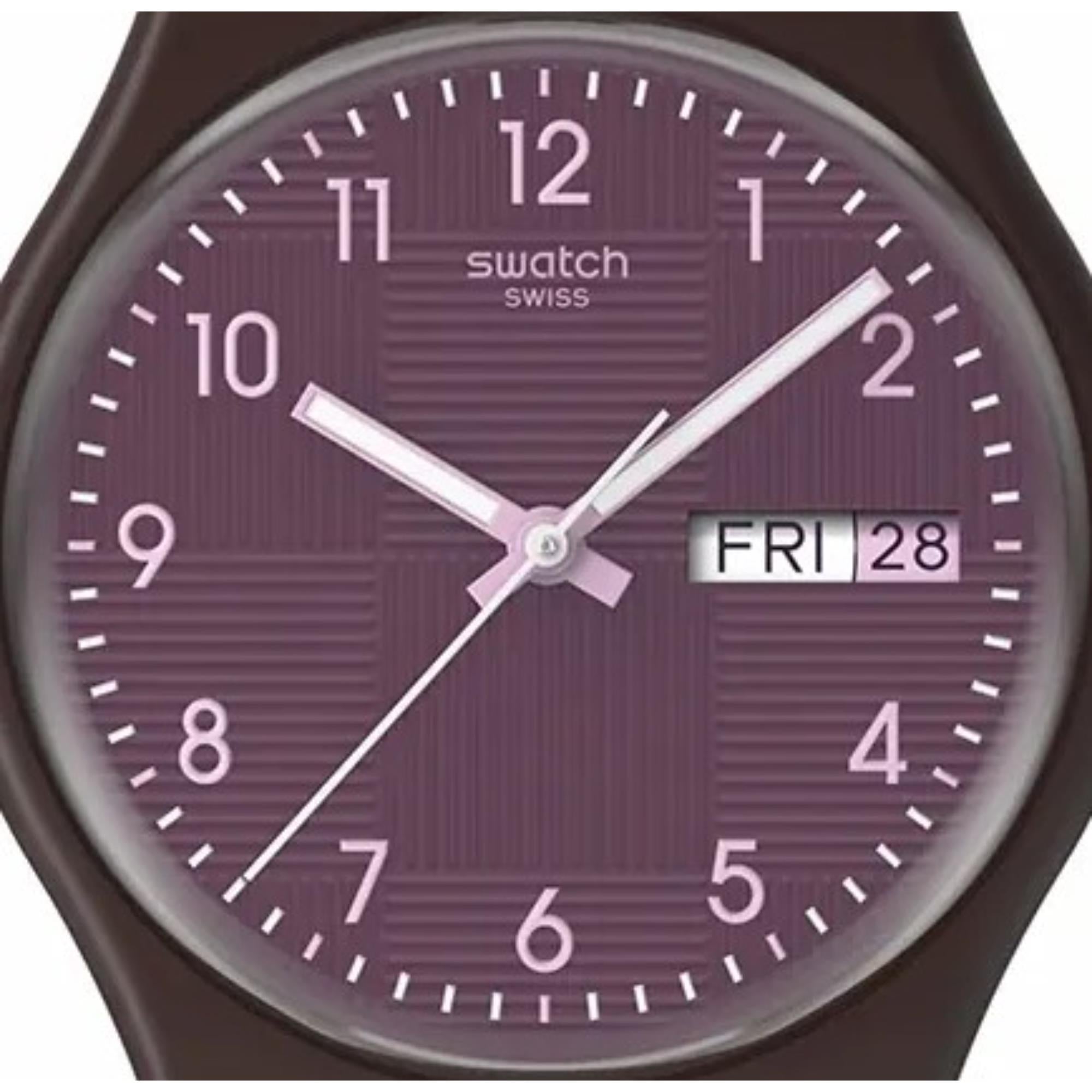 Swatch Originals Weaving Wonders Quartz Purple Dial Silicone Strap Unisex Watch SO28C700