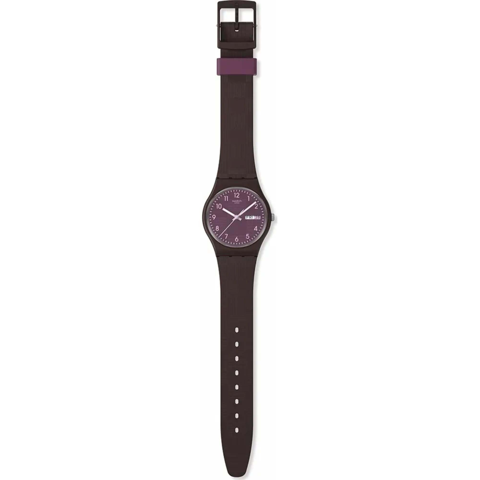 Swatch Originals Weaving Wonders Quartz Purple Dial Silicone Strap Unisex Watch SO28C700
