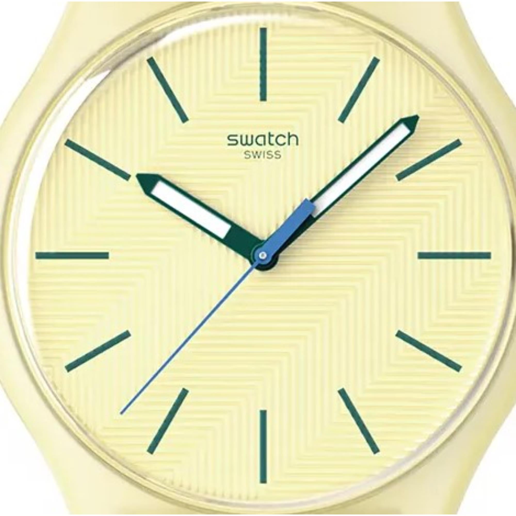 Swatch Originals Citrus Tilt Quartz Yellow Dial Silicone Strap Unisex Watch SO29J102