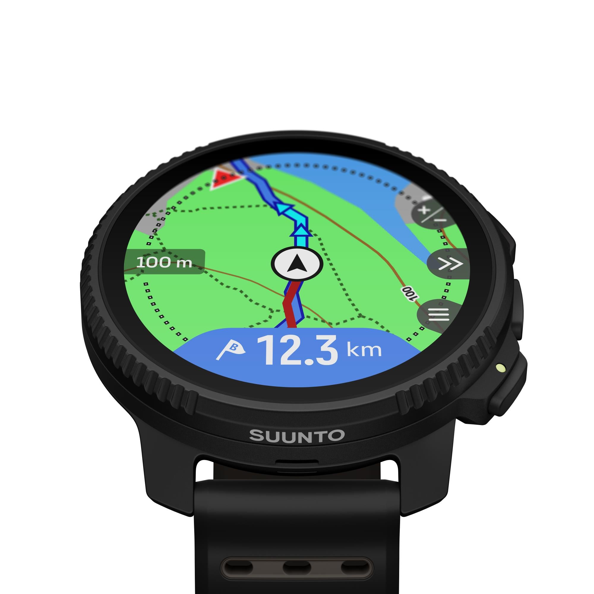 Suunto Vertical 2 All Black AMOLED Digital Silicone Strap Unisex Smart Watch SS051204000