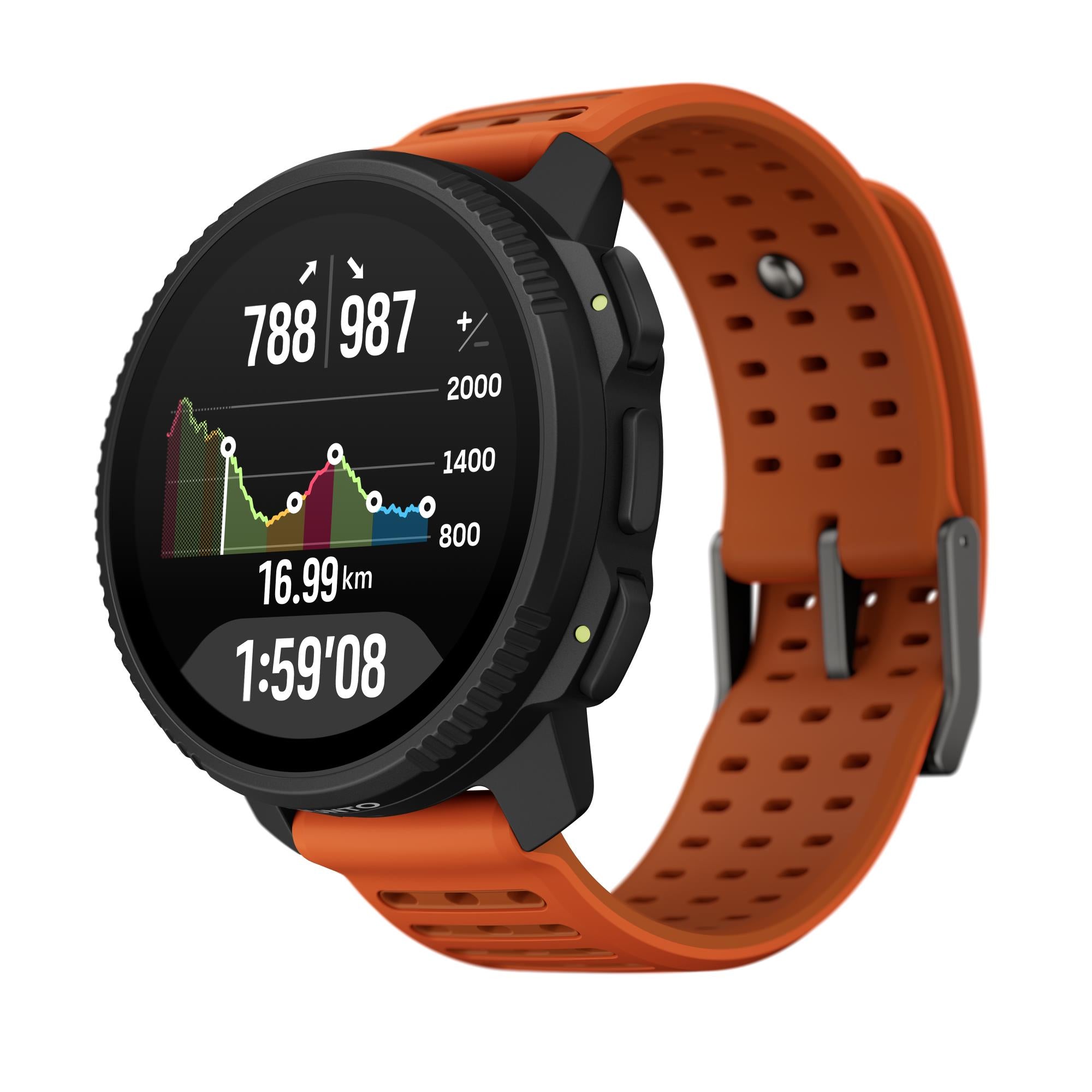 Suunto Vertical 2 Canyon AMOLED Digital Silicone Strap Unisex Smart Watch SS051206000