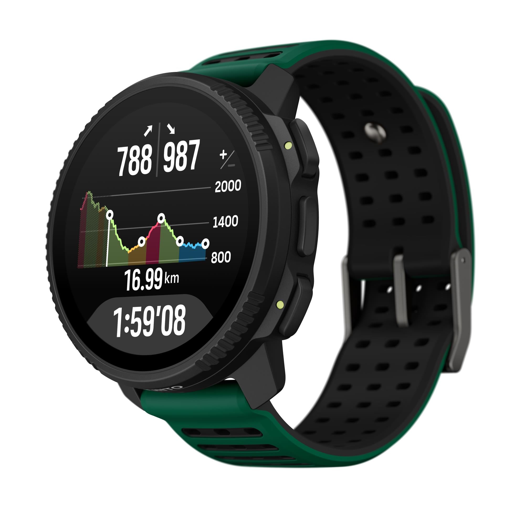 Suunto Vertical 2 Pine Green AMOLED Digital Silicone Strap Unisex Smart Watch SS051207000