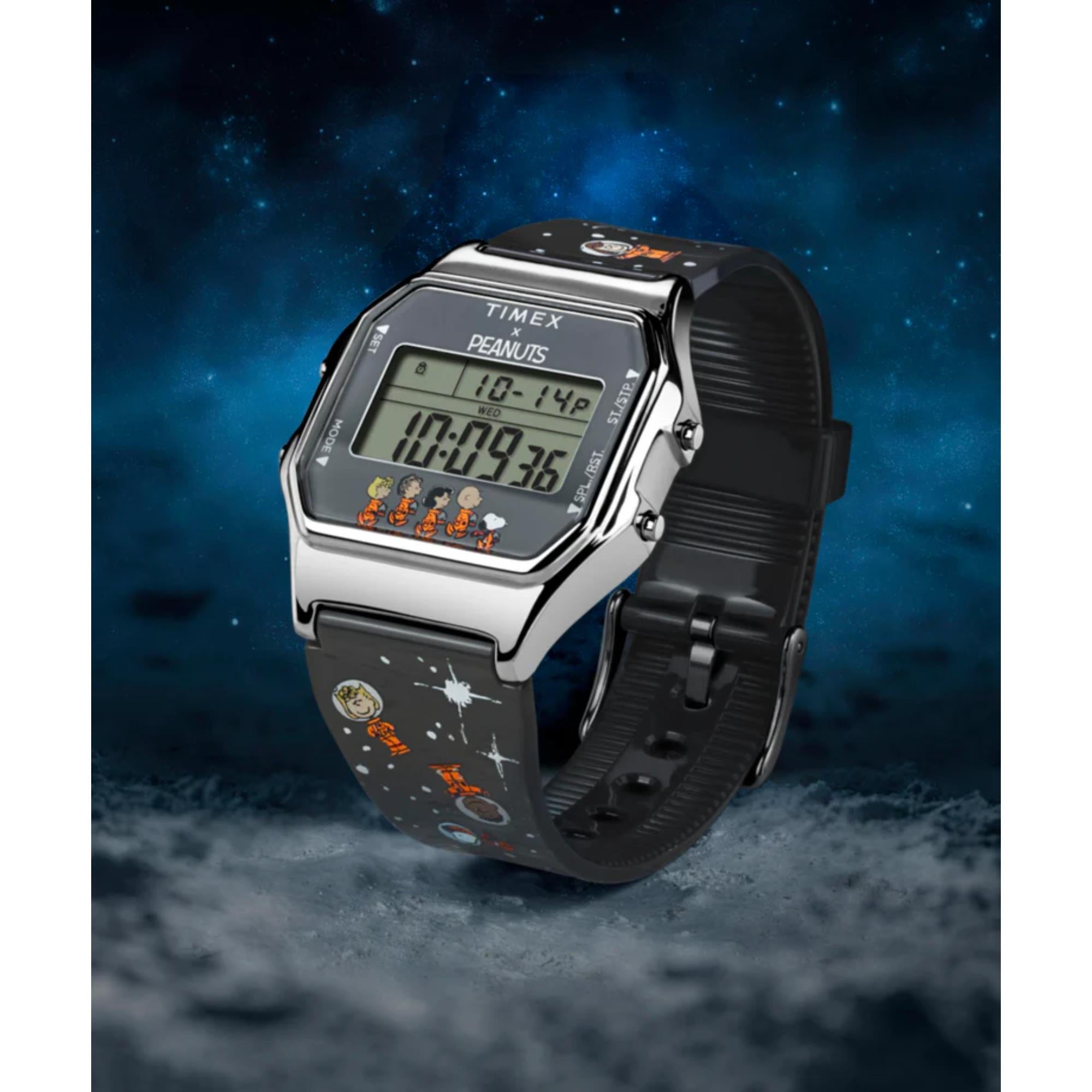 Timex x Peanuts T80 Peanuts Space Digital Resin Strap Unisex Watch TW2W90100