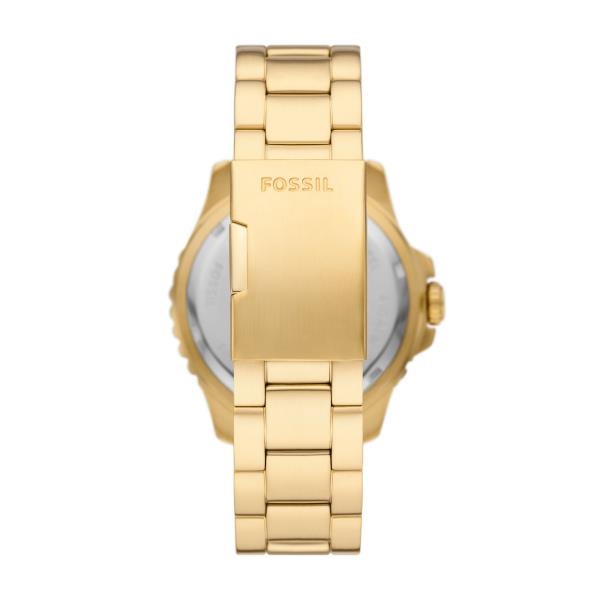 Fossil Blue GMT Gold-Tone Stainless Steel Bracelet Black Dial Men's Watch FS5990