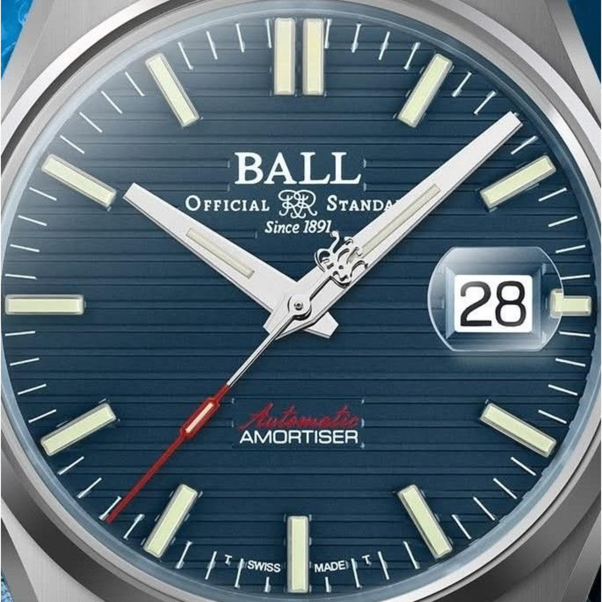 BALL Roadmaster Perseverer Blue Dial Stainless Steel Strap Men's Watch NM9050C-S1-BE
