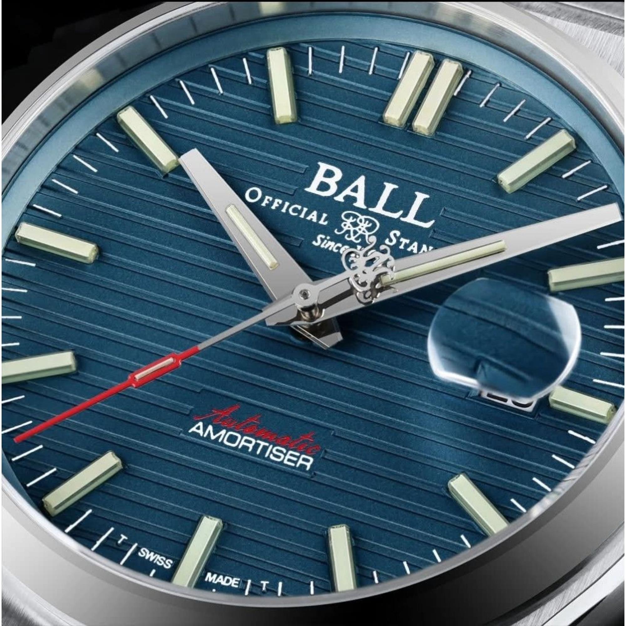 BALL Roadmaster Perseverer Blue Dial Stainless Steel Strap Men's Watch NM9050C-S1-BE