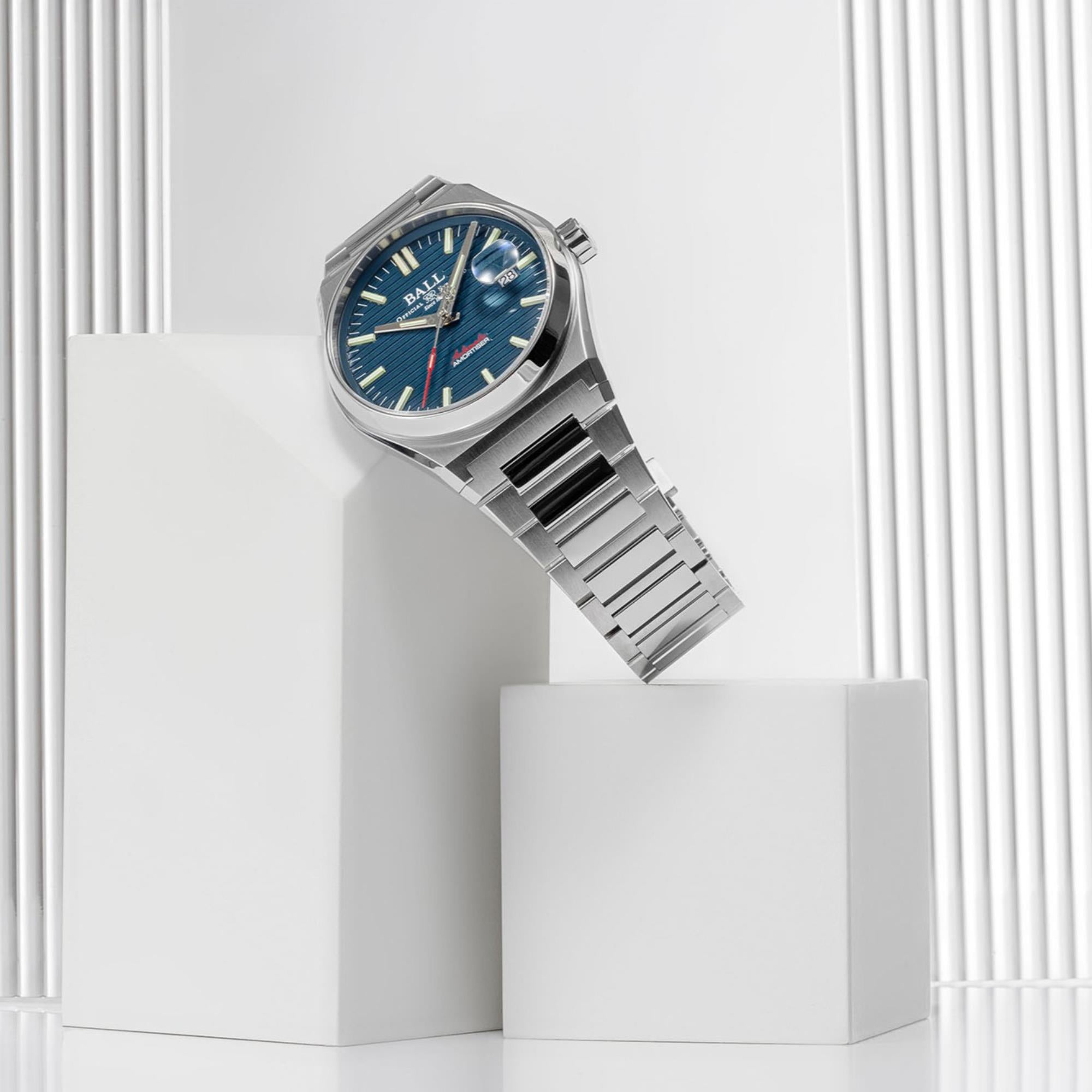 BALL Roadmaster Perseverer Blue Dial Stainless Steel Strap Men's Watch NM9050C-S1-BE