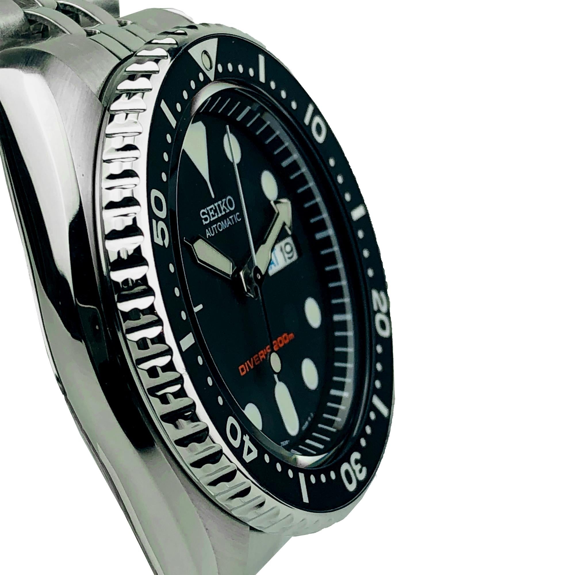 Seiko Diver's Automatic Black Dial Stainless Steel Jubilee Bracelet Men's Watch SKX007K2 REF: 62485 - WatchNation