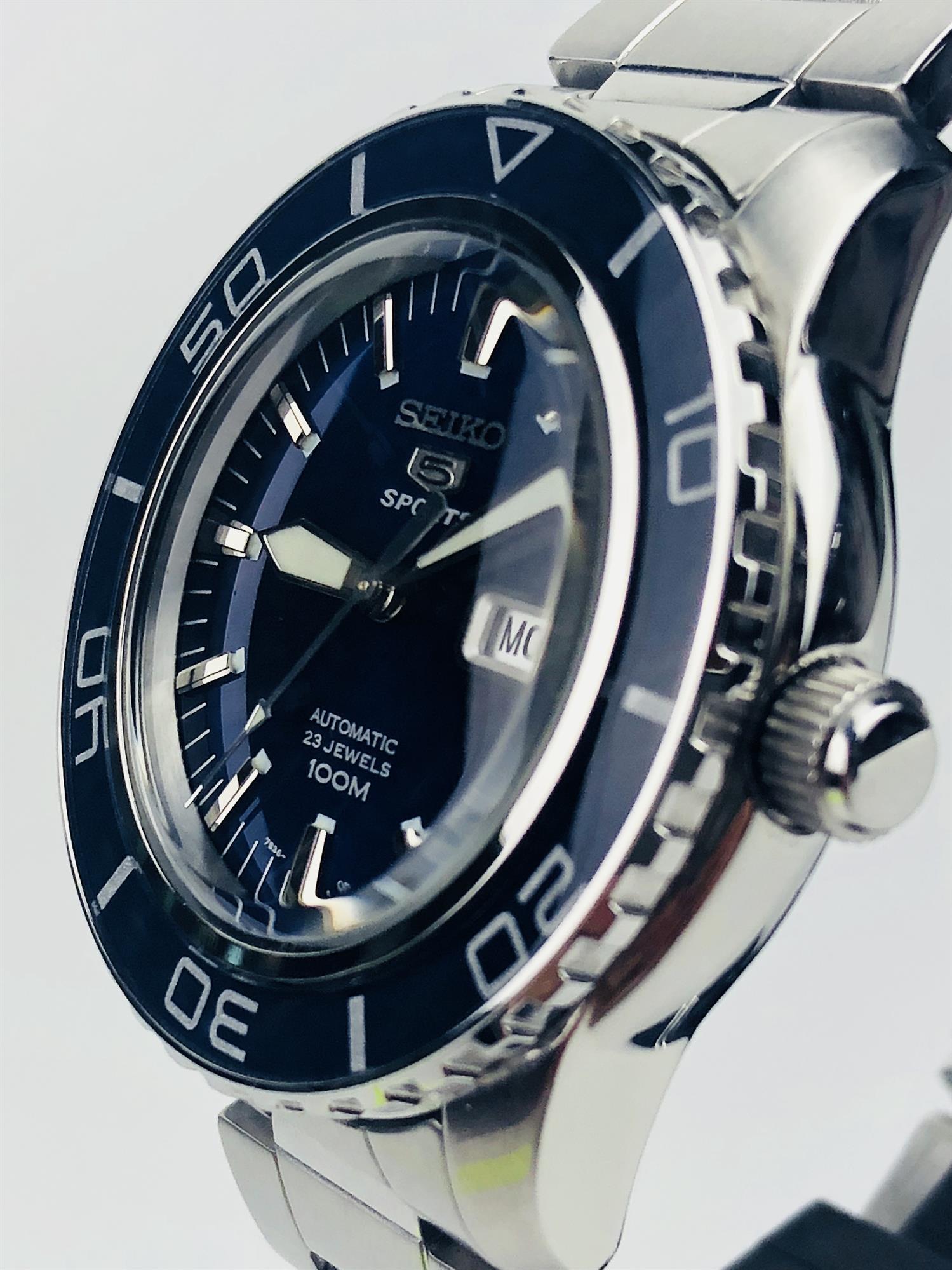 Seiko 5 Sports Automatic Blue Dial Stainless Steel Men's Watch SNZH53K1