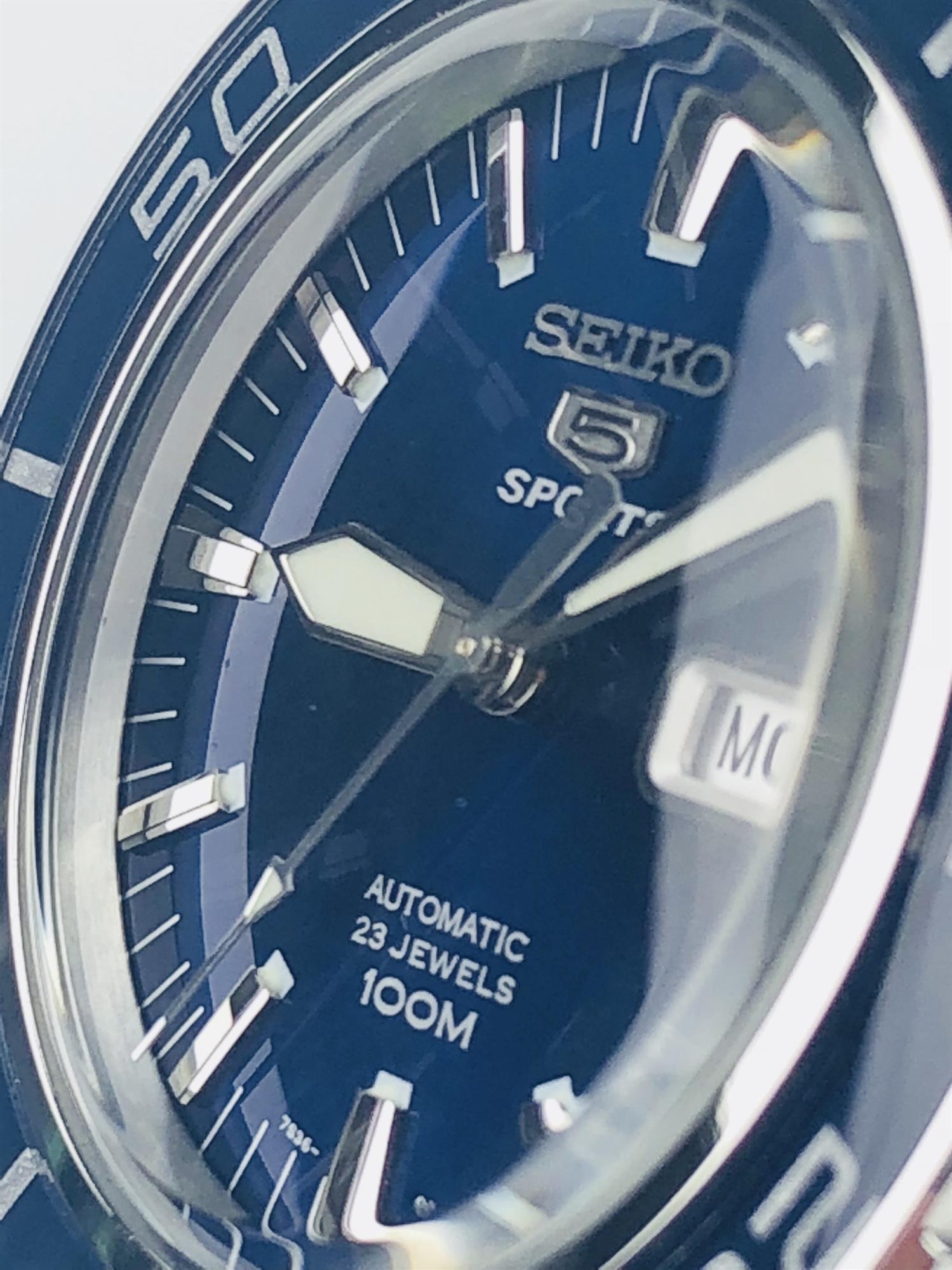 Seiko 5 Sports Automatic Blue Dial Stainless Steel Men's Watch SNZH53K1