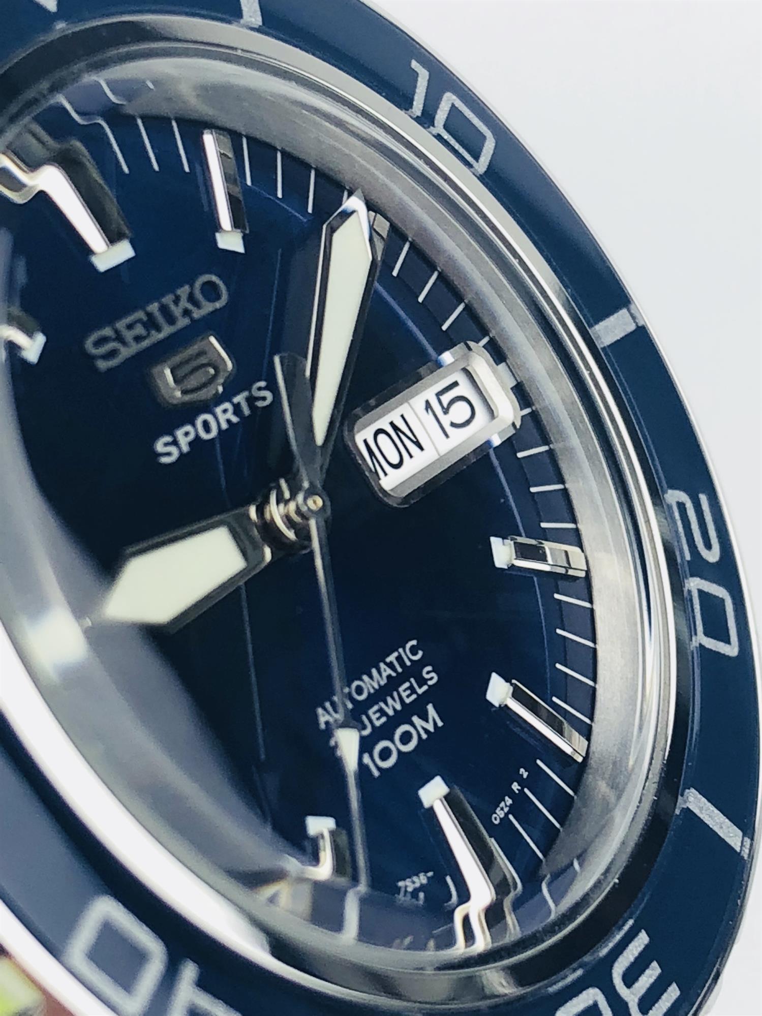 Seiko 5 Sports Automatic Blue Dial Stainless Steel Men's Watch SNZH53K1