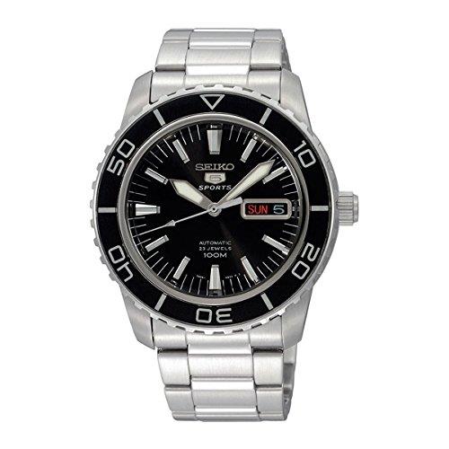 Seiko 5 Sports Automatic Black Dial Stainless Steel Bracelet Men's Watch SNZH55K1