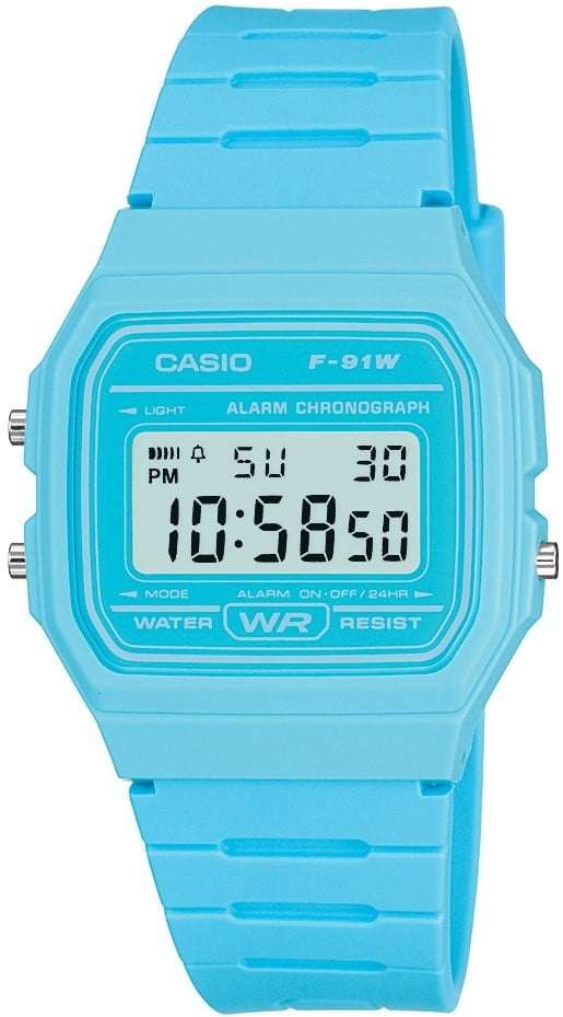 Casio Classic Quartz Digital Dial Blue Resin Strap Unisex Watch F-91WC-2AEF - WatchNation