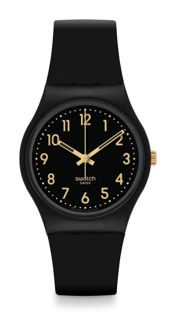 Swatch Golden Tac Black Bio-sourced material Case Black Dial Unisex Watch SO28B113