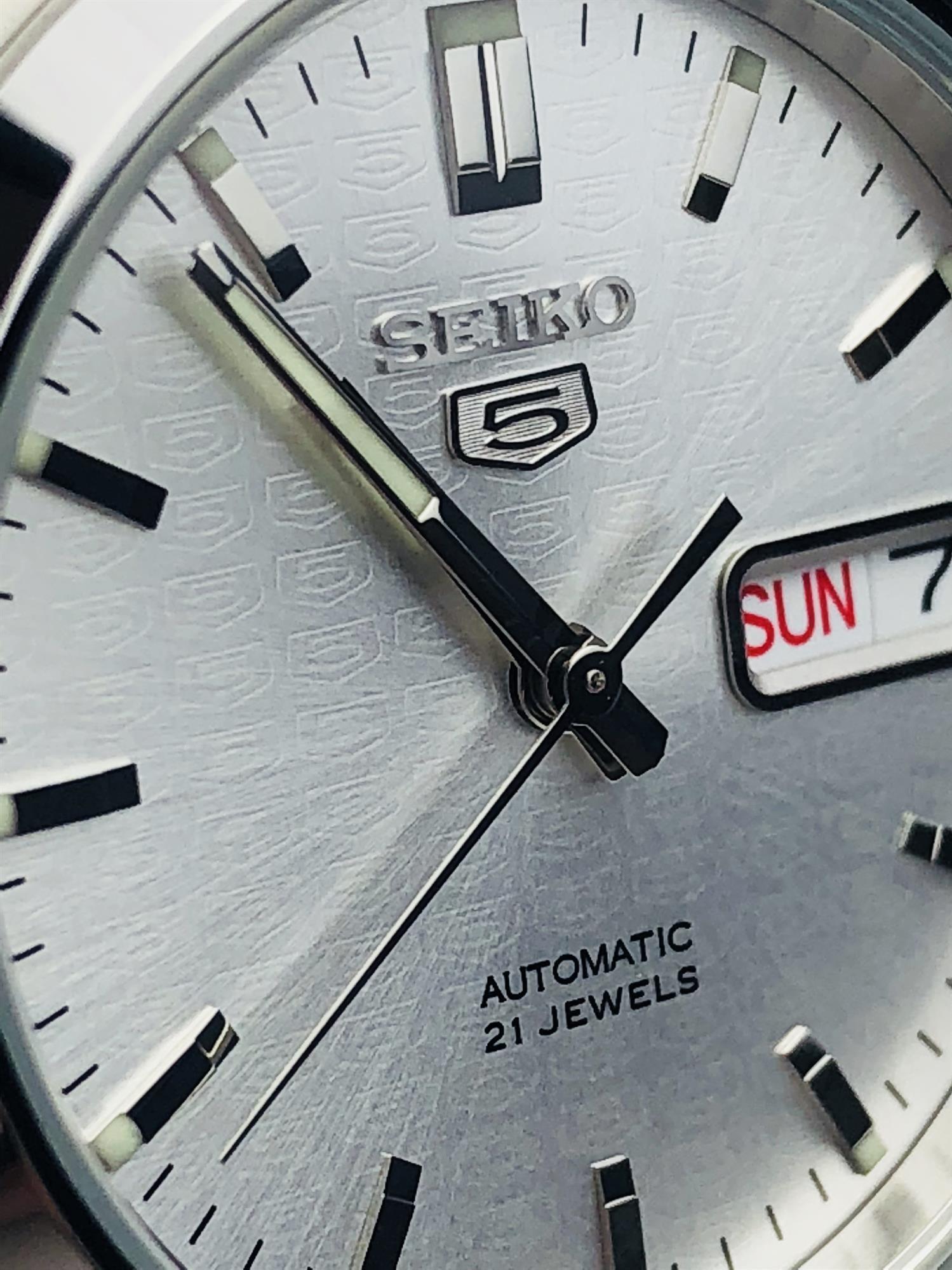 Seiko 5 Automatic Silver Dial Stainless Steel Men's Watch SNK355K1