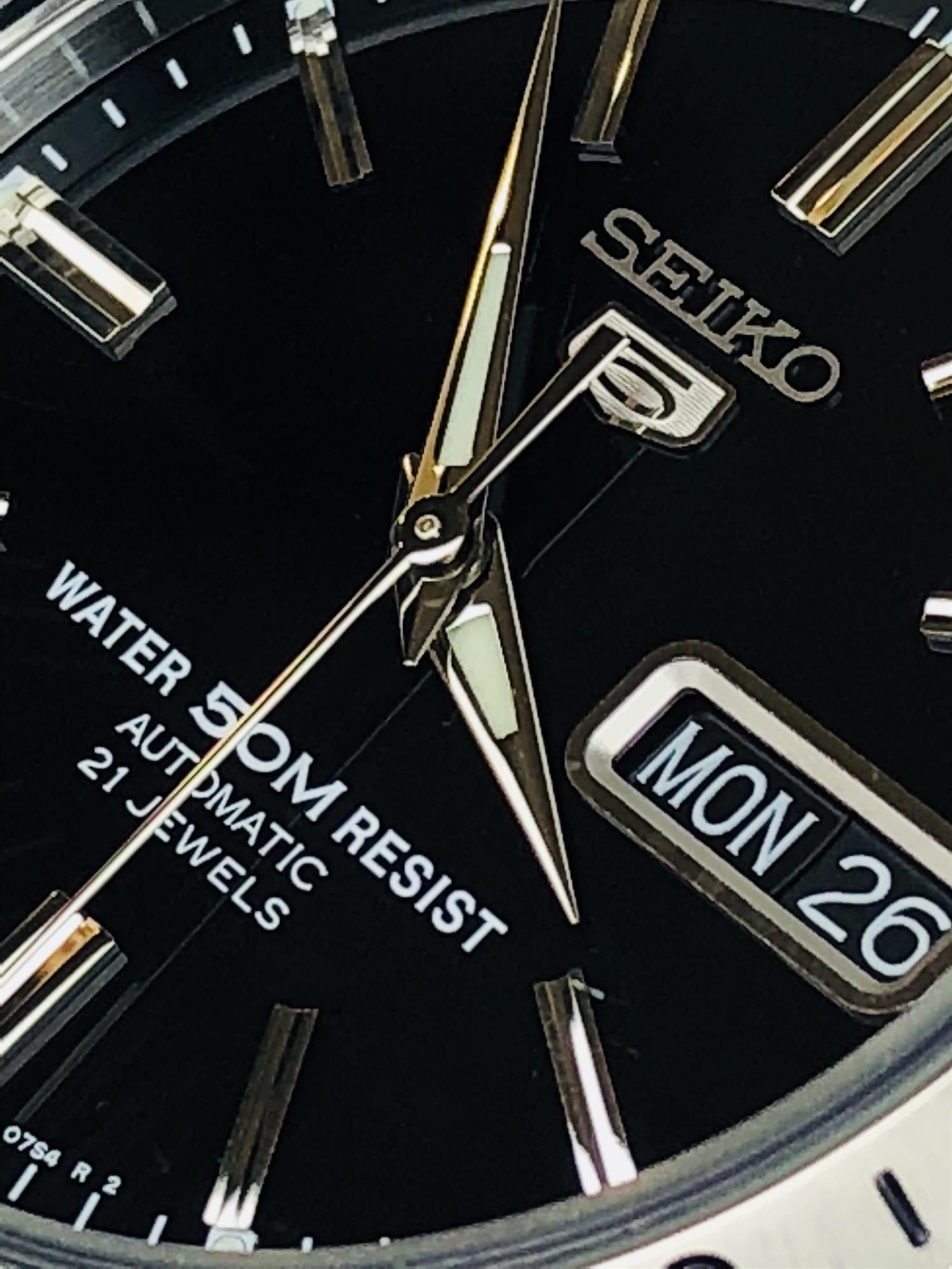 Seiko 5 Automatic Black Dial Stainless Steel Men's Watch SNKE01K1