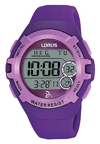 Lorus Purple Resin Case Purple Rubber Strap Purple Dial Ladies Watch R2395LX9