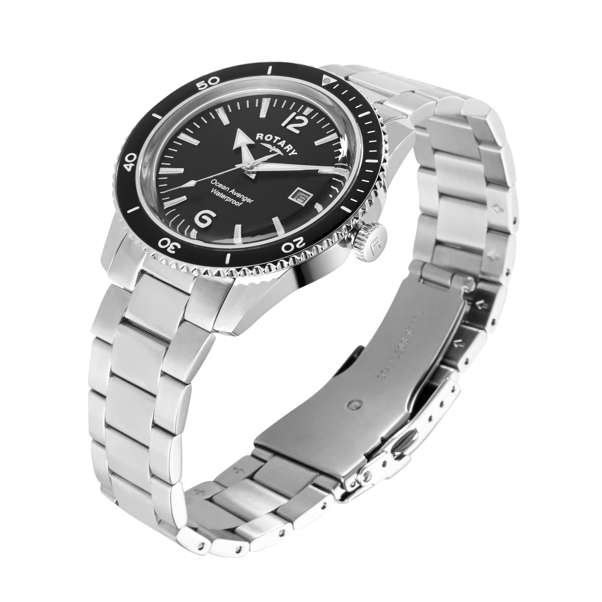 Rotary Ocean Avenger Silver Stainless Steel Men's Watch GB02694/04