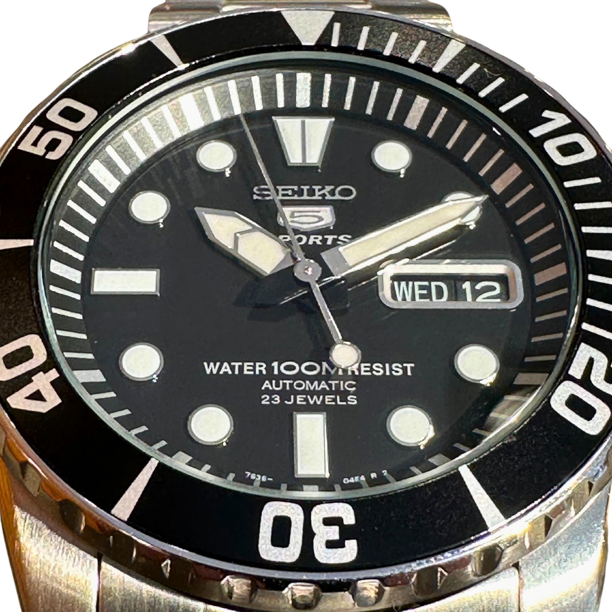 Seiko 5 Sports ‘Sea Urchin’ Automatic Black Dial Stainless Steel Bracelet Men's Watch SNZF17K1