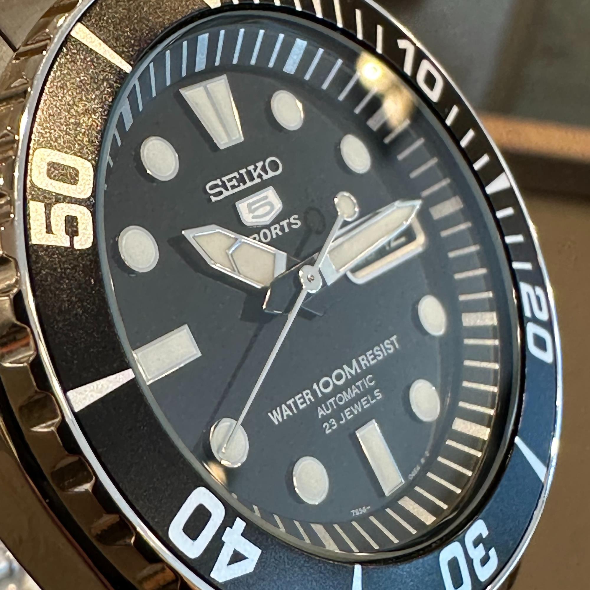Seiko 5 Sports ‘Sea Urchin’ Automatic Black Dial Stainless Steel Bracelet Men's Watch SNZF17K1