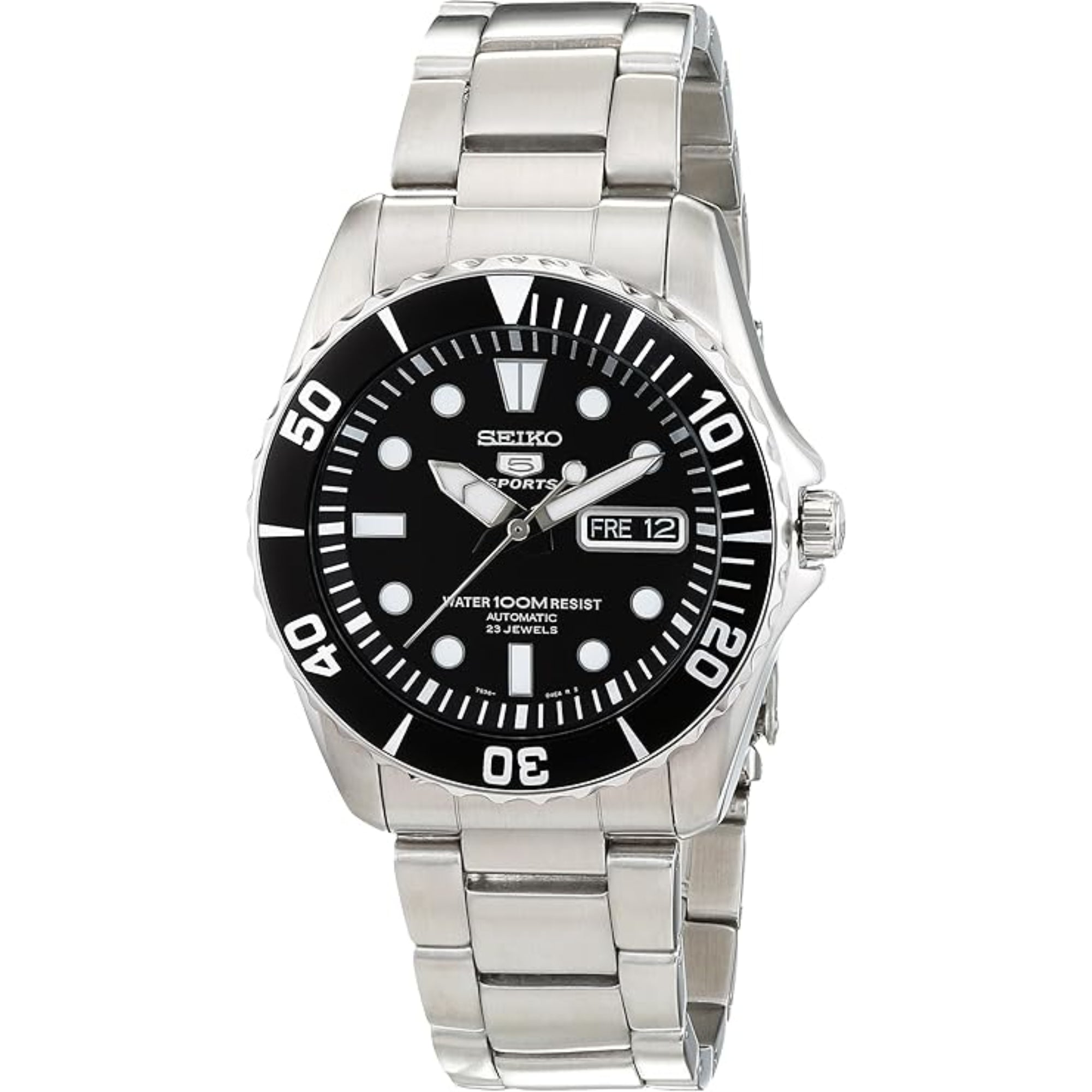 Seiko 5 Sports ‘Sea Urchin’ Automatic Black Dial Stainless Steel Bracelet Men's Watch SNZF17K1