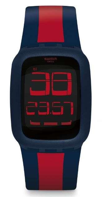 Swatch Touch Silicone Strap Digital Dial Men's Watch SURN101D