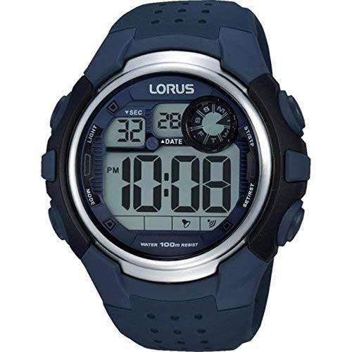 Lorus Sports Chronograph Quartz Digital Dial Navy Silicone Strap Men’s Watch R2387KX9
