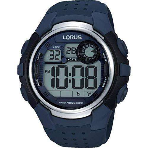Lorus Sports Chronograph Quartz Digital Dial Navy Silicone Strap Men’s Watch R2387KX9