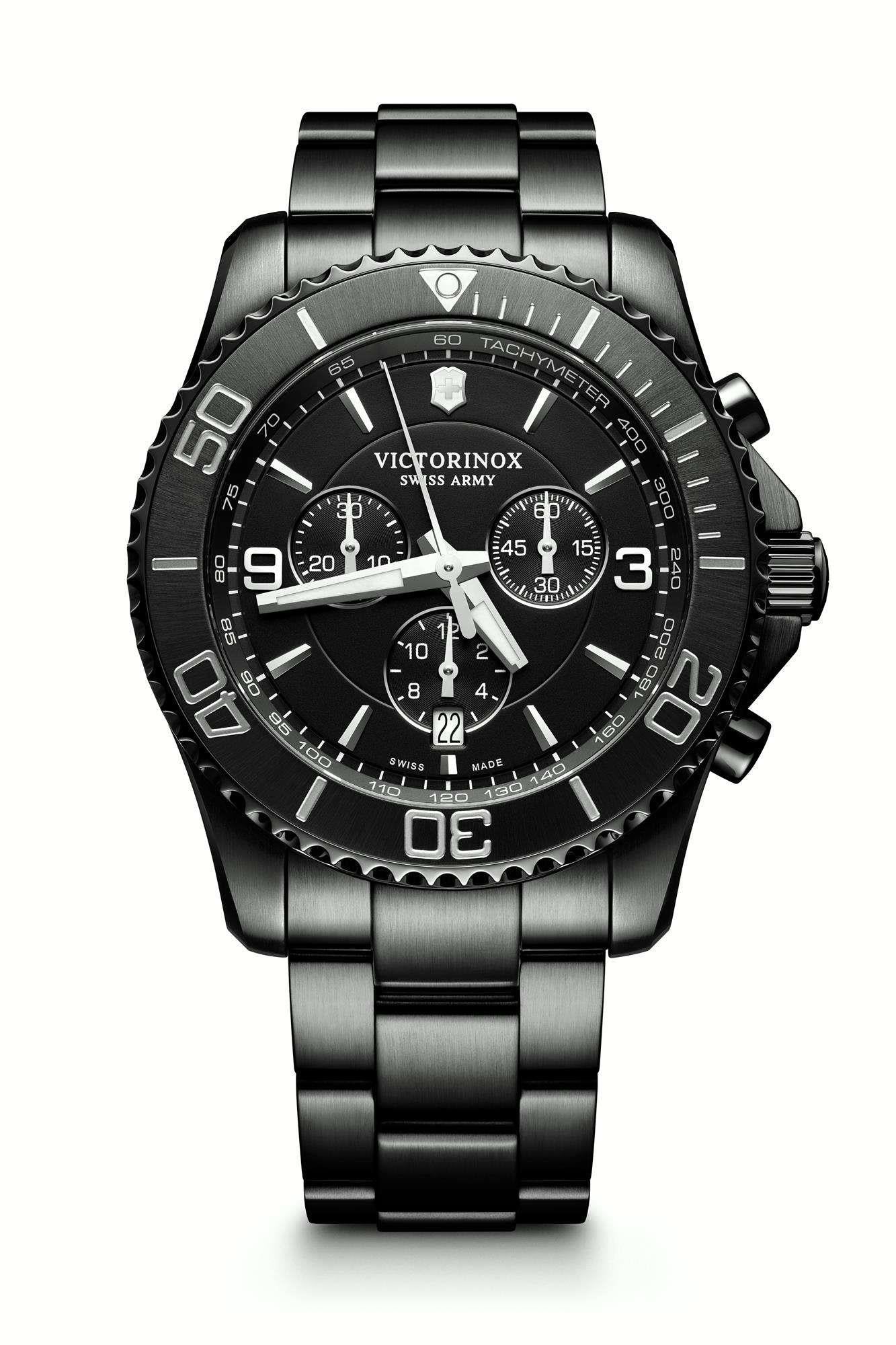 Victorinox Maverick Chronograph Black Edition Tachymeter Men's Watch 241797