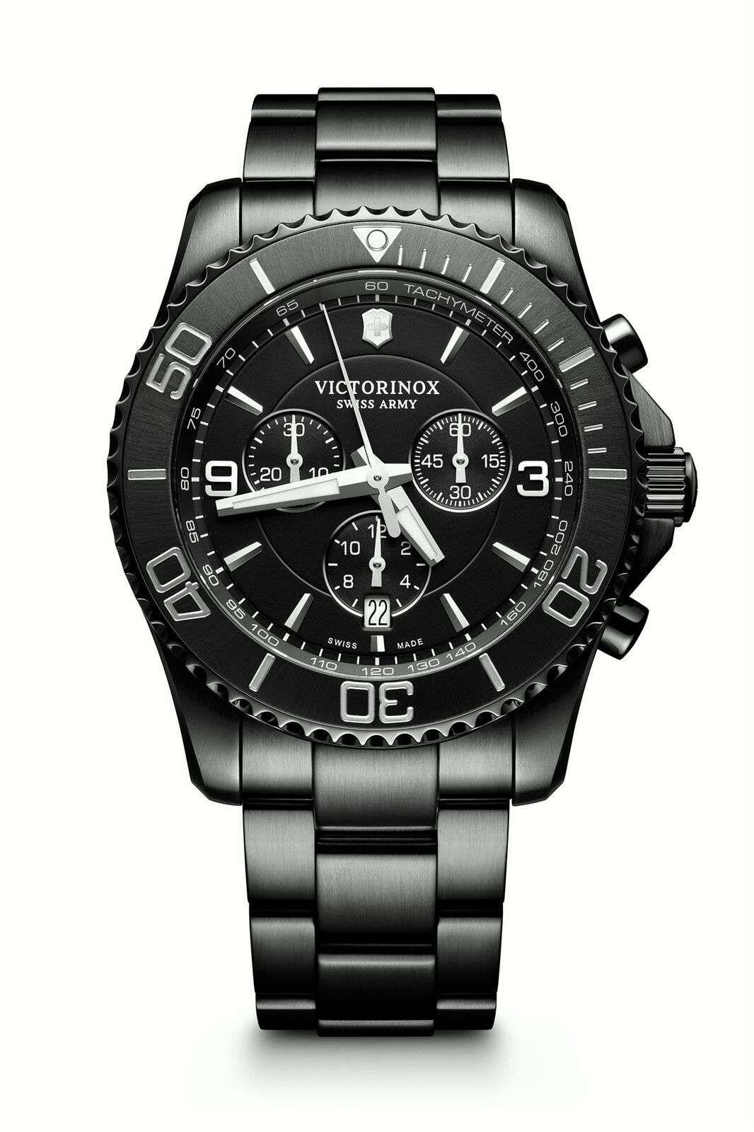 Victorinox Maverick Chronograph Black Edition Tachymeter Men's Watch 241797