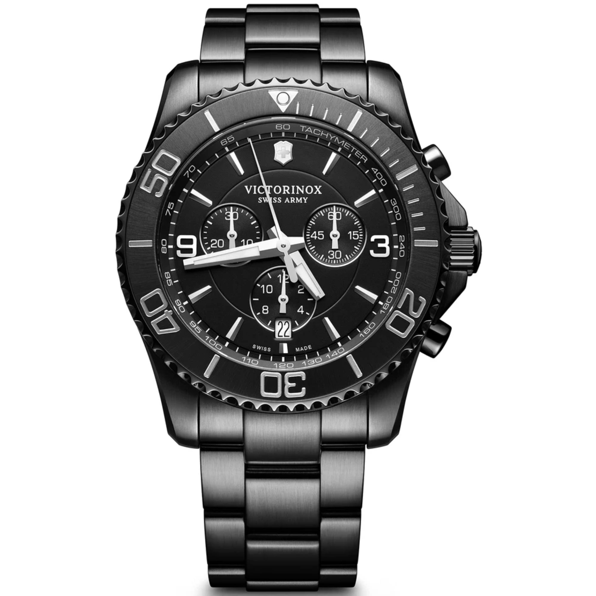 Victorinox Maverick Chronograph Black Edition Tachymeter Men's Watch 241797