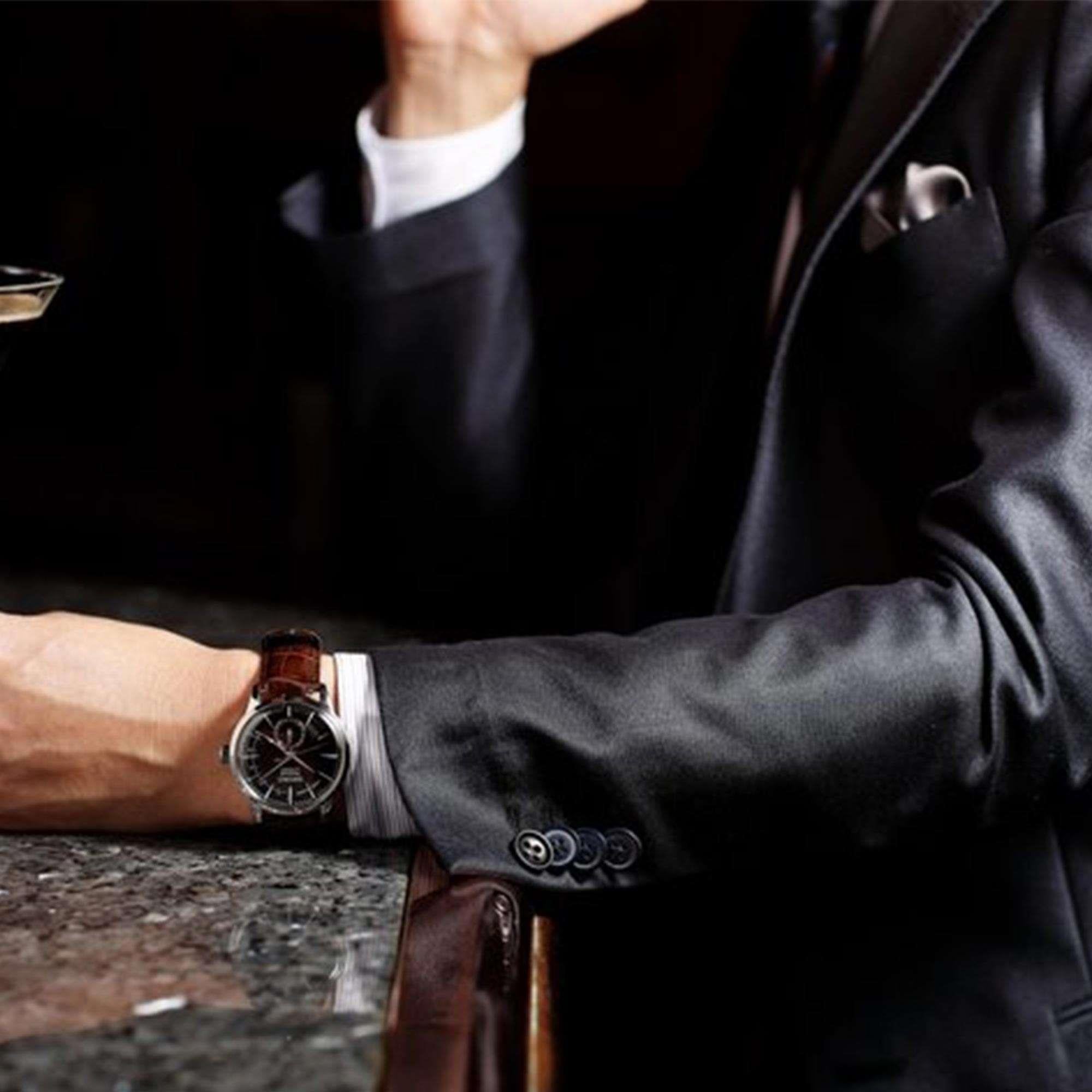 Seiko Presage Cocktail Time Black Cat Martini Automatic Brown Leather Strap Brown Dial Men's Watch SSA393J1