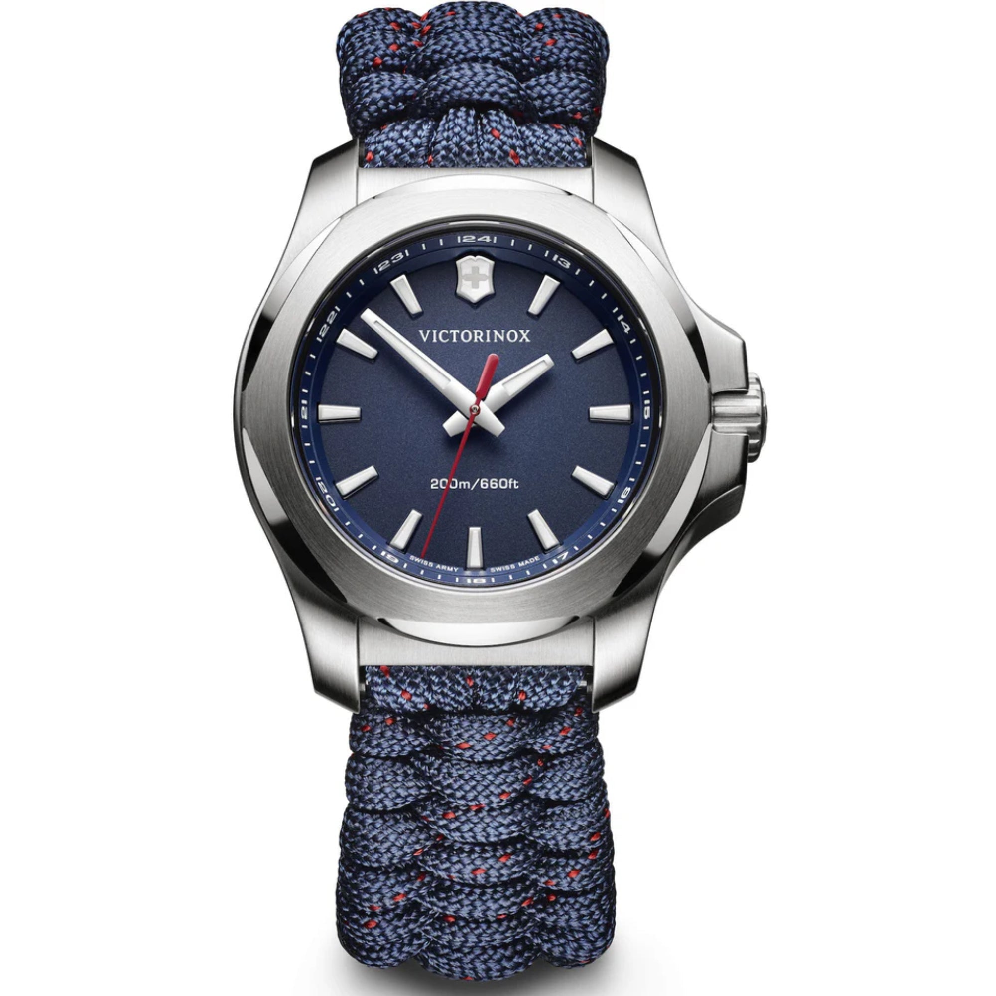 Victorinox I.N.O.X V Blue Paracord Silver Stainless Steel Quartz Ladies Watch 241770