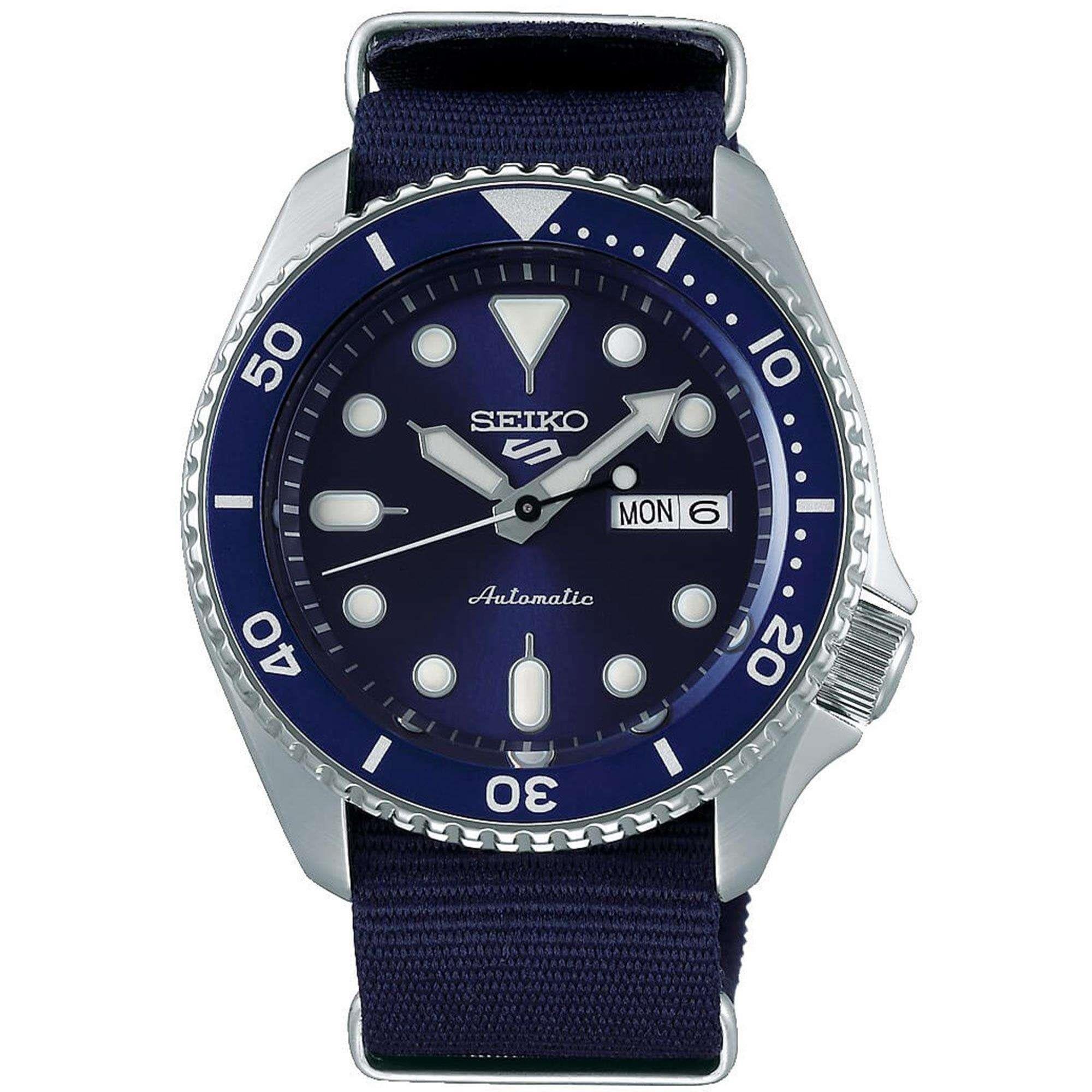 Seiko 5 Sports Blue Dial Canvas Strap Automatic Men's Watch SRPD51K2