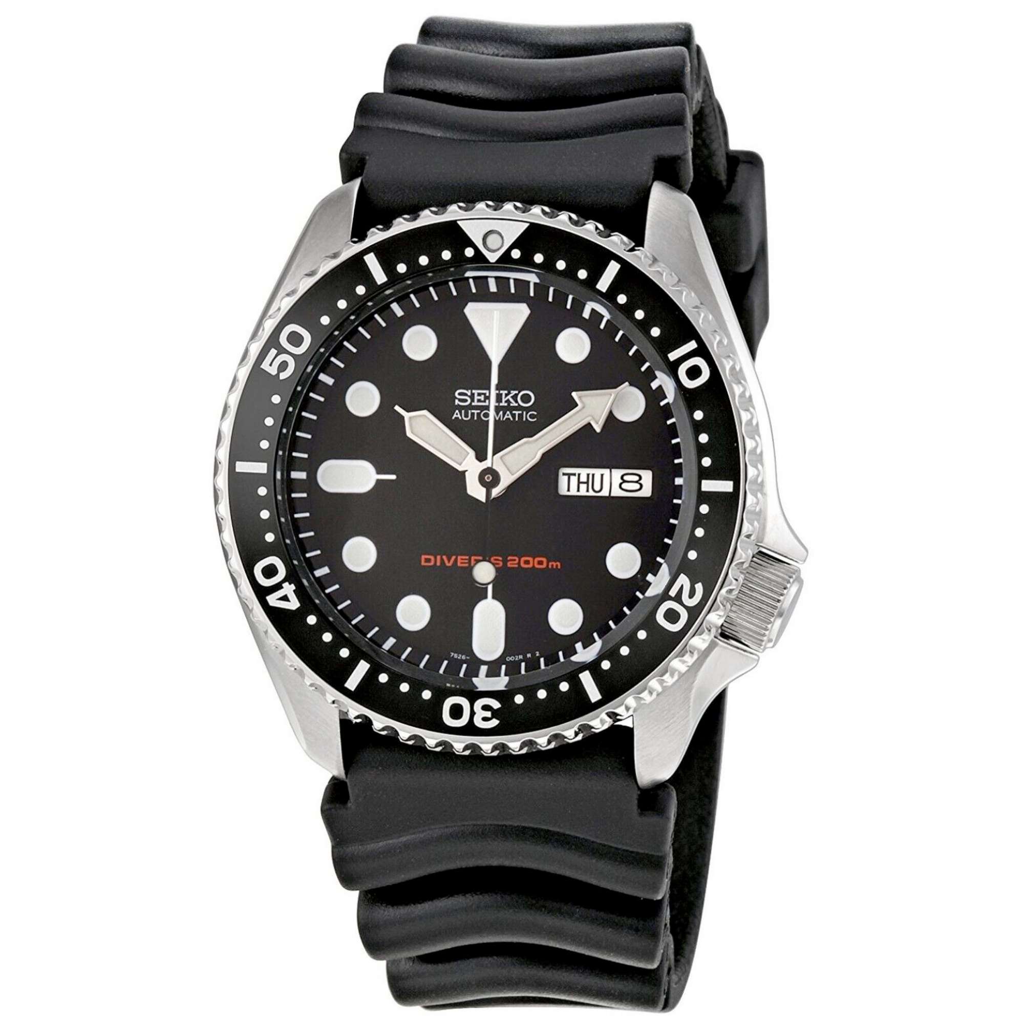 Seiko SKX Diver's Automatic Black Dial and Rubber Strap Men's Watch SKX007K1