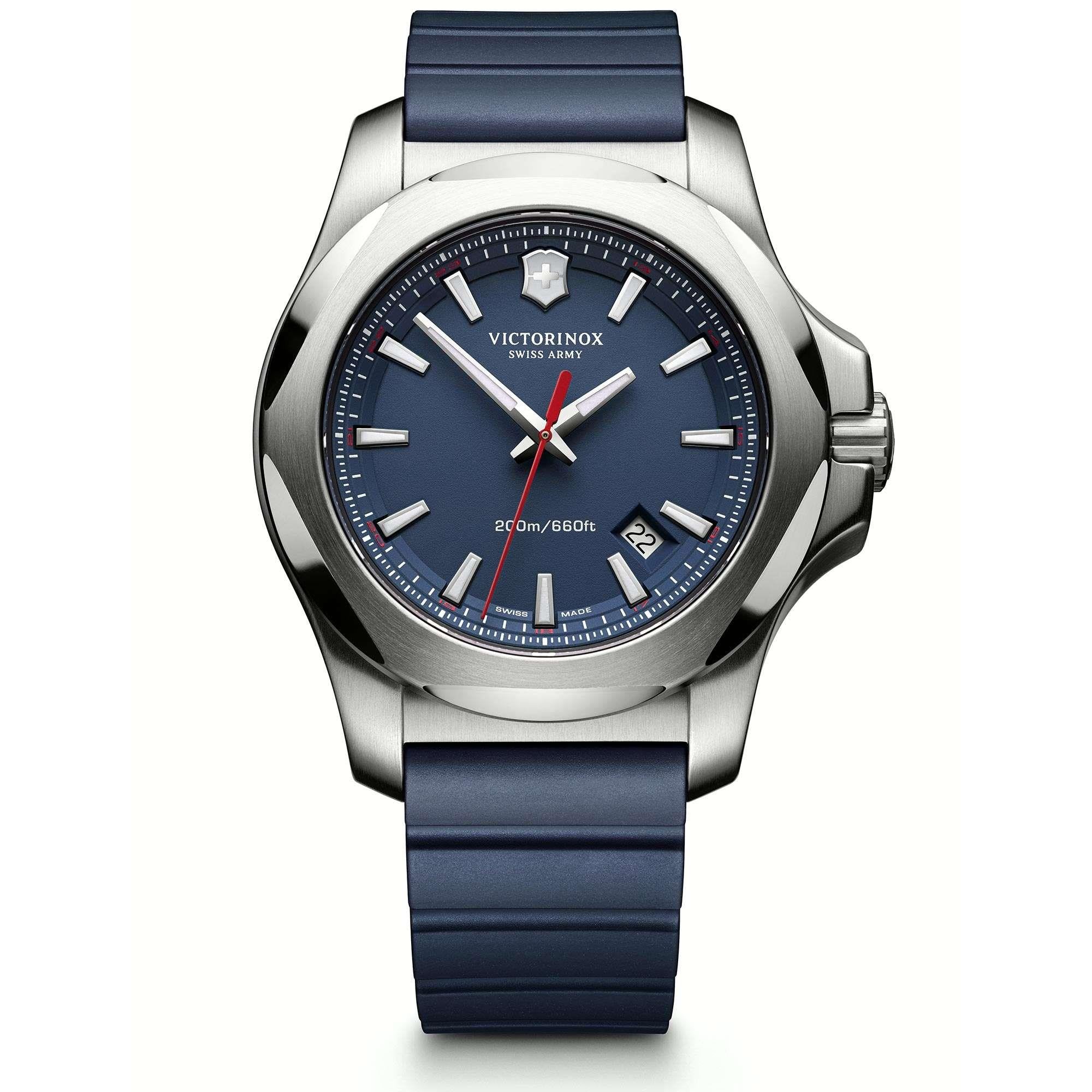 Victorinox Swiss Army I.N.OX. Blue High-Grade Rubber With Protective Bumper Strap Men's Watch 241688.1