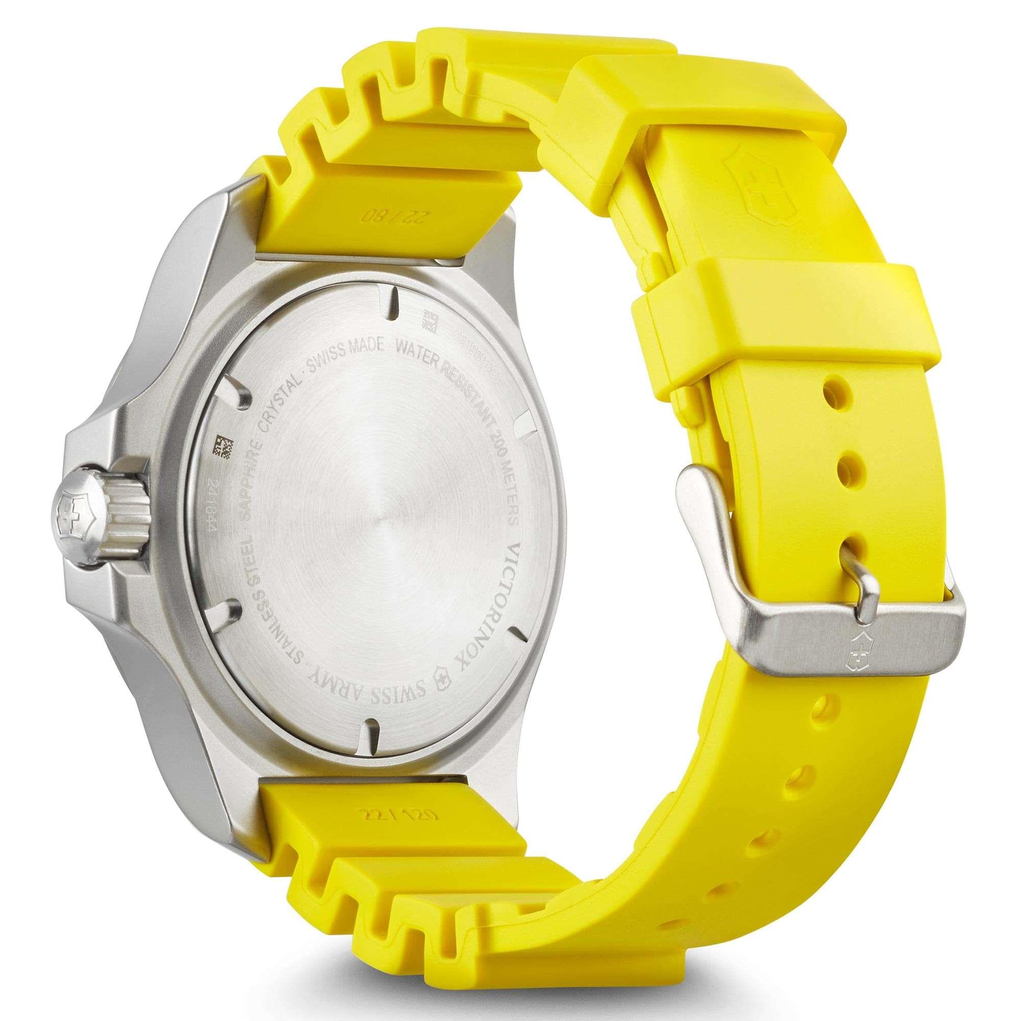 Victorinox I.N.O.X Professional Diver Yellow Rubber Strap Grey Dial Men's Watch 241844